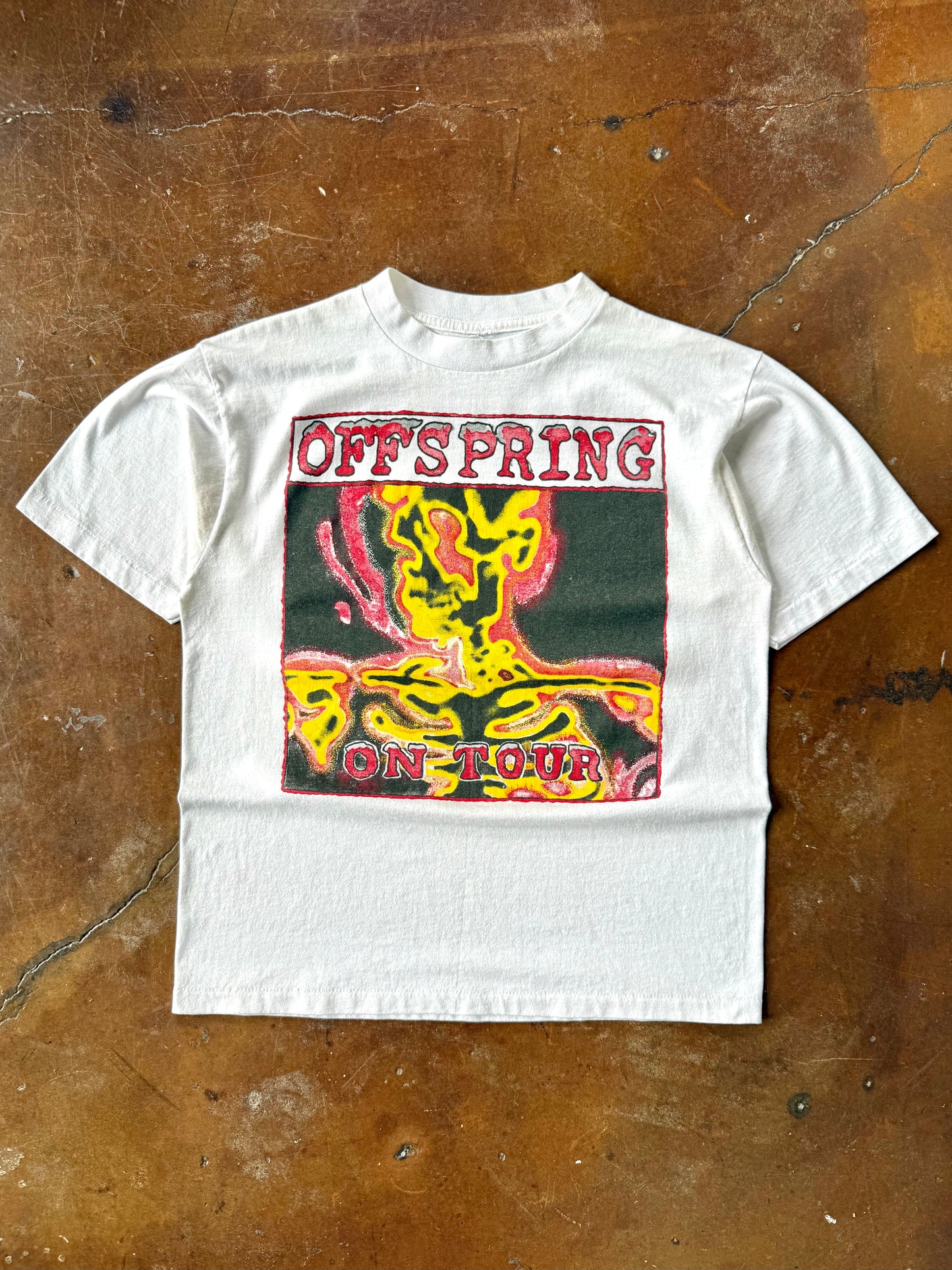 90s Offspring "on tour" parking lot boot shirt (LARGE)