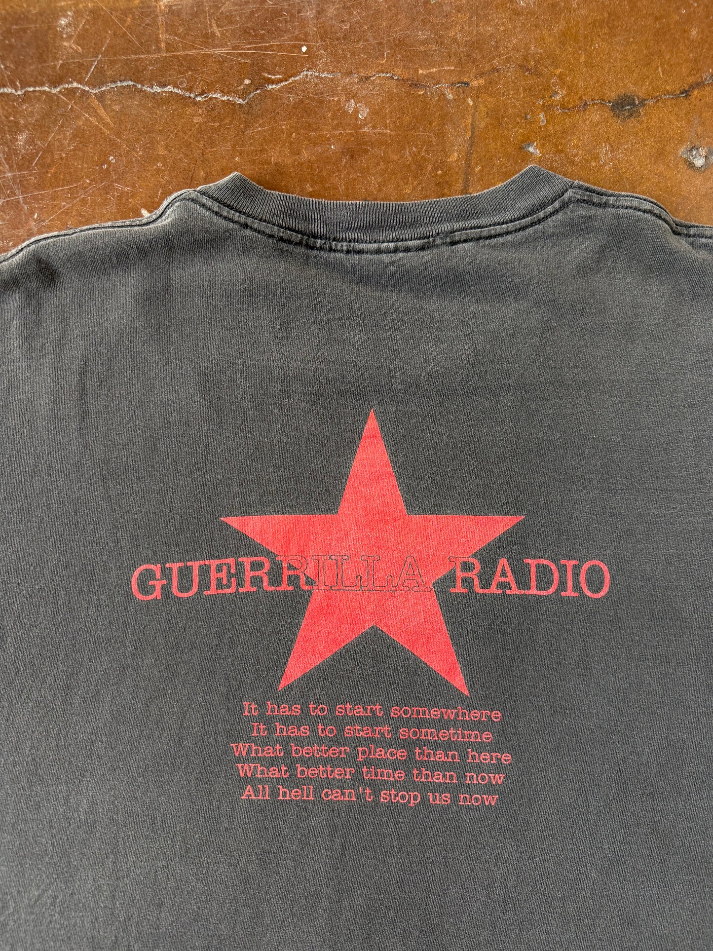 90s lightly faded Rage Against the Machine "guerilla radio" band shirt (XL)