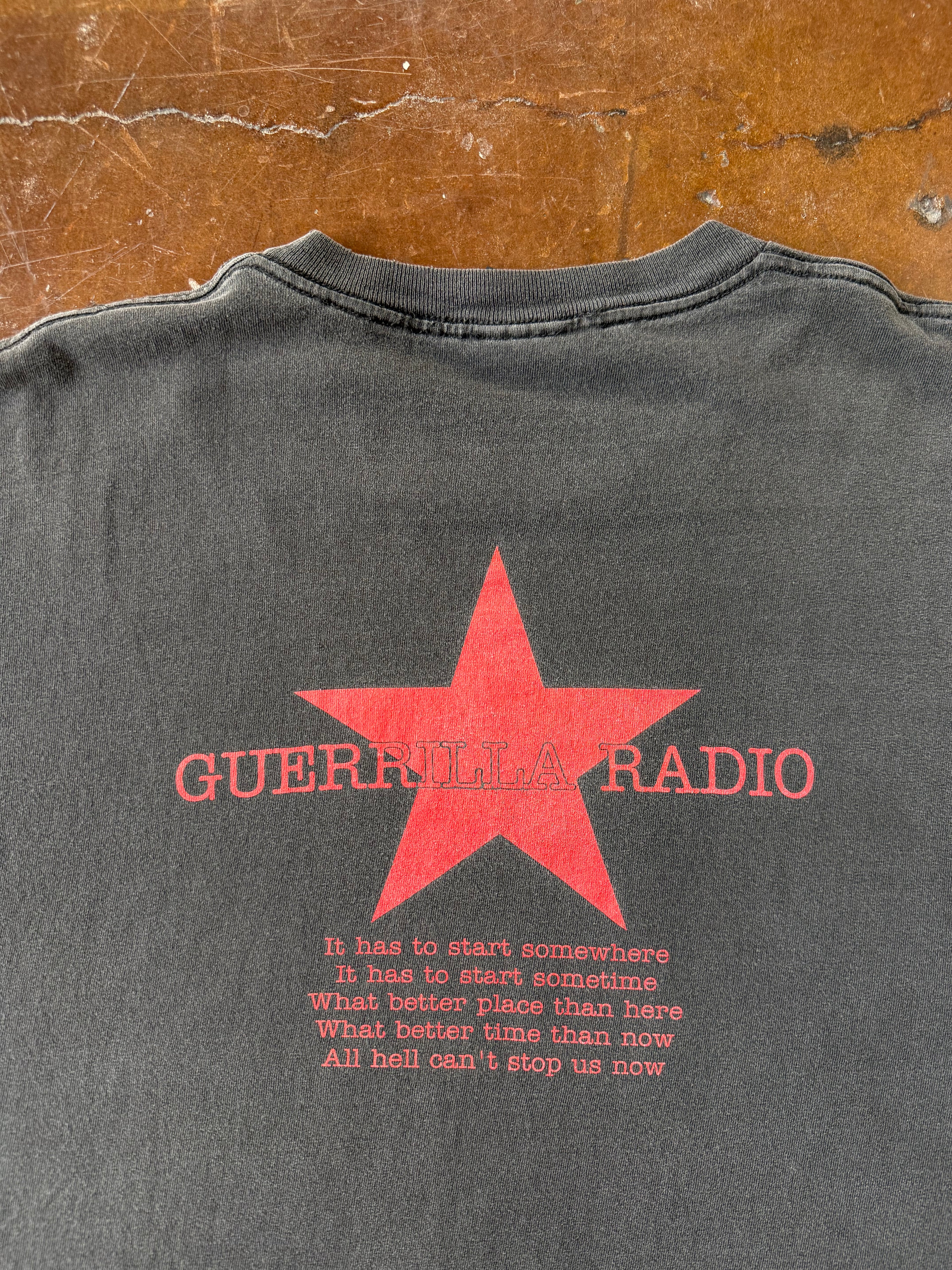 90s lightly faded Rage Against the Machine "guerilla radio" band shirt (XL)