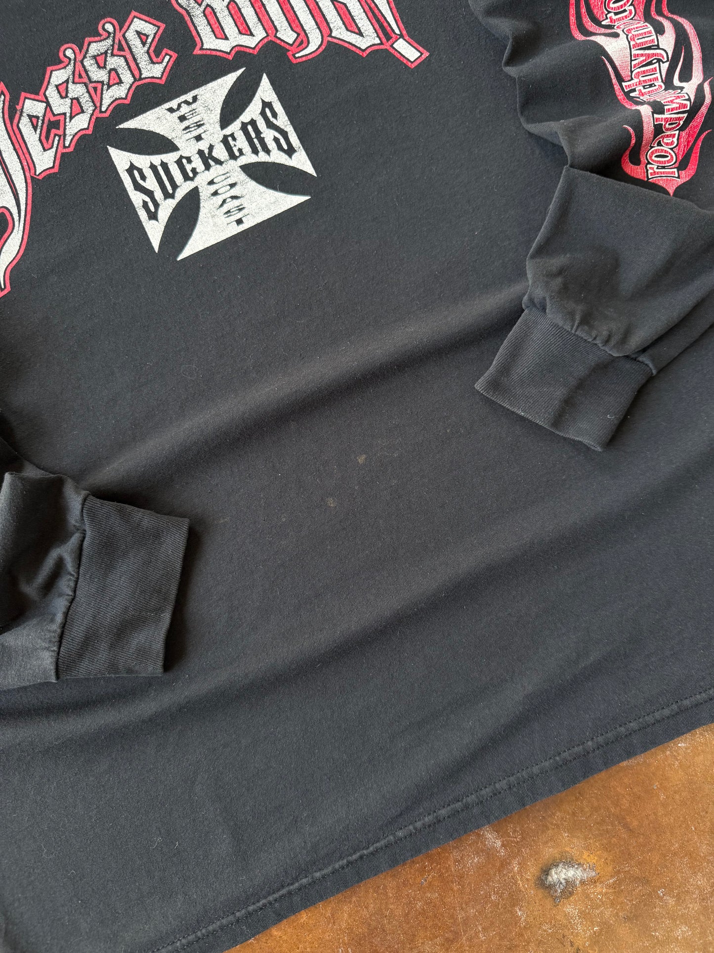 2000s West Coast Suckers "jesse who!" biker parody longsleeve shirt (XL)