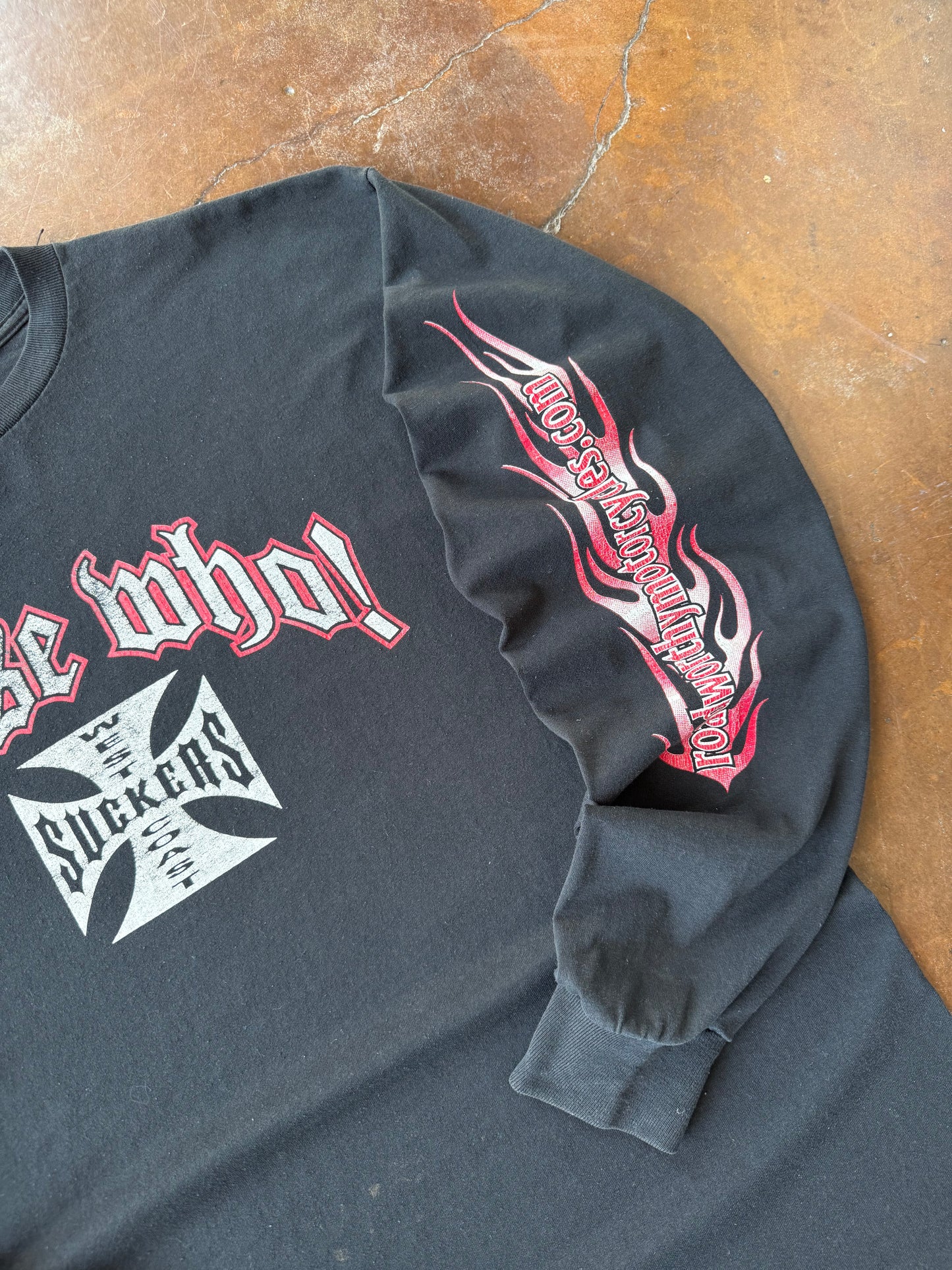 2000s West Coast Suckers "jesse who!" biker parody longsleeve shirt (XL)