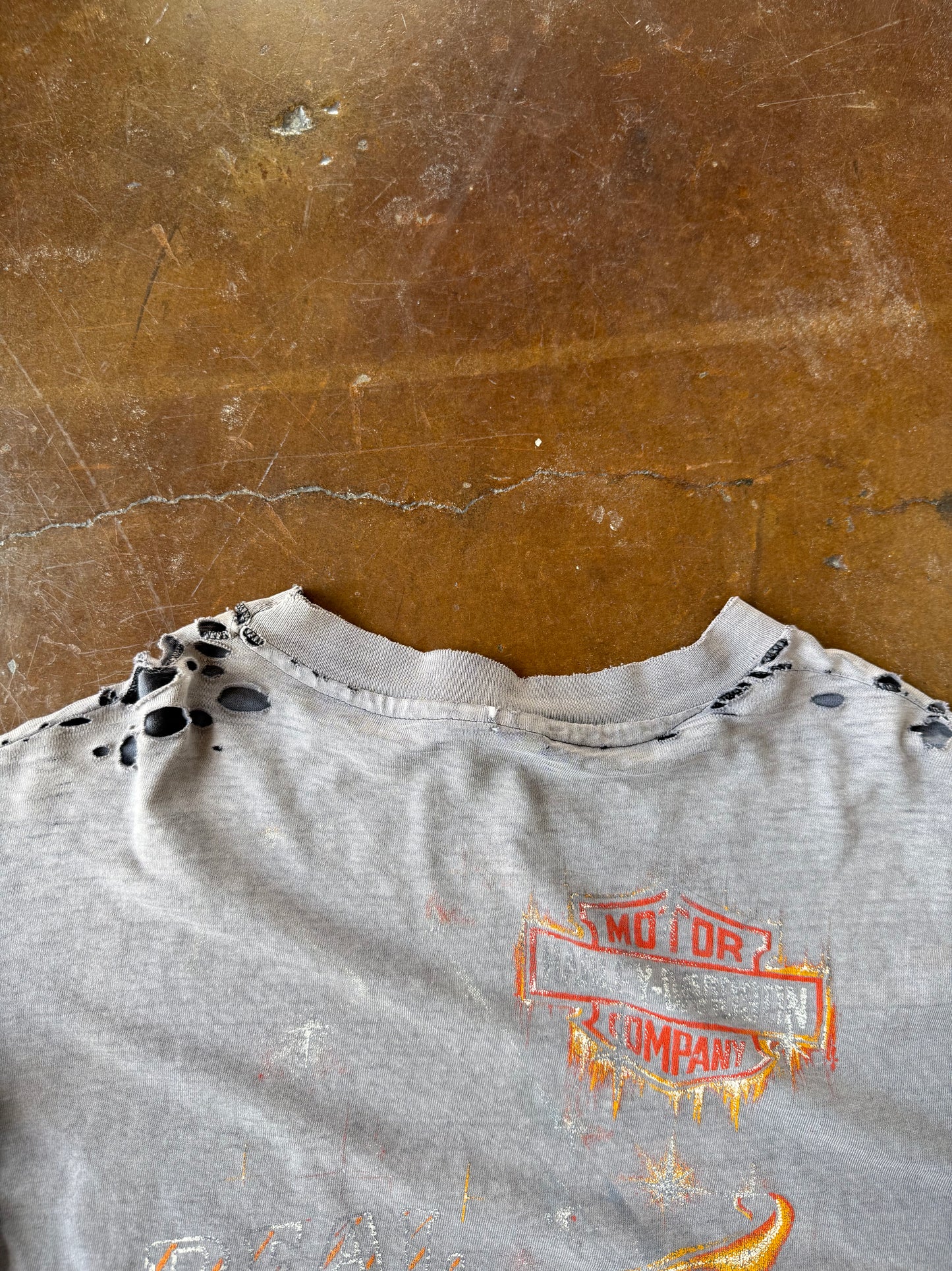 80s faded & distressed Harley Davidson "real steel" biker longsleeve shirt (XL)