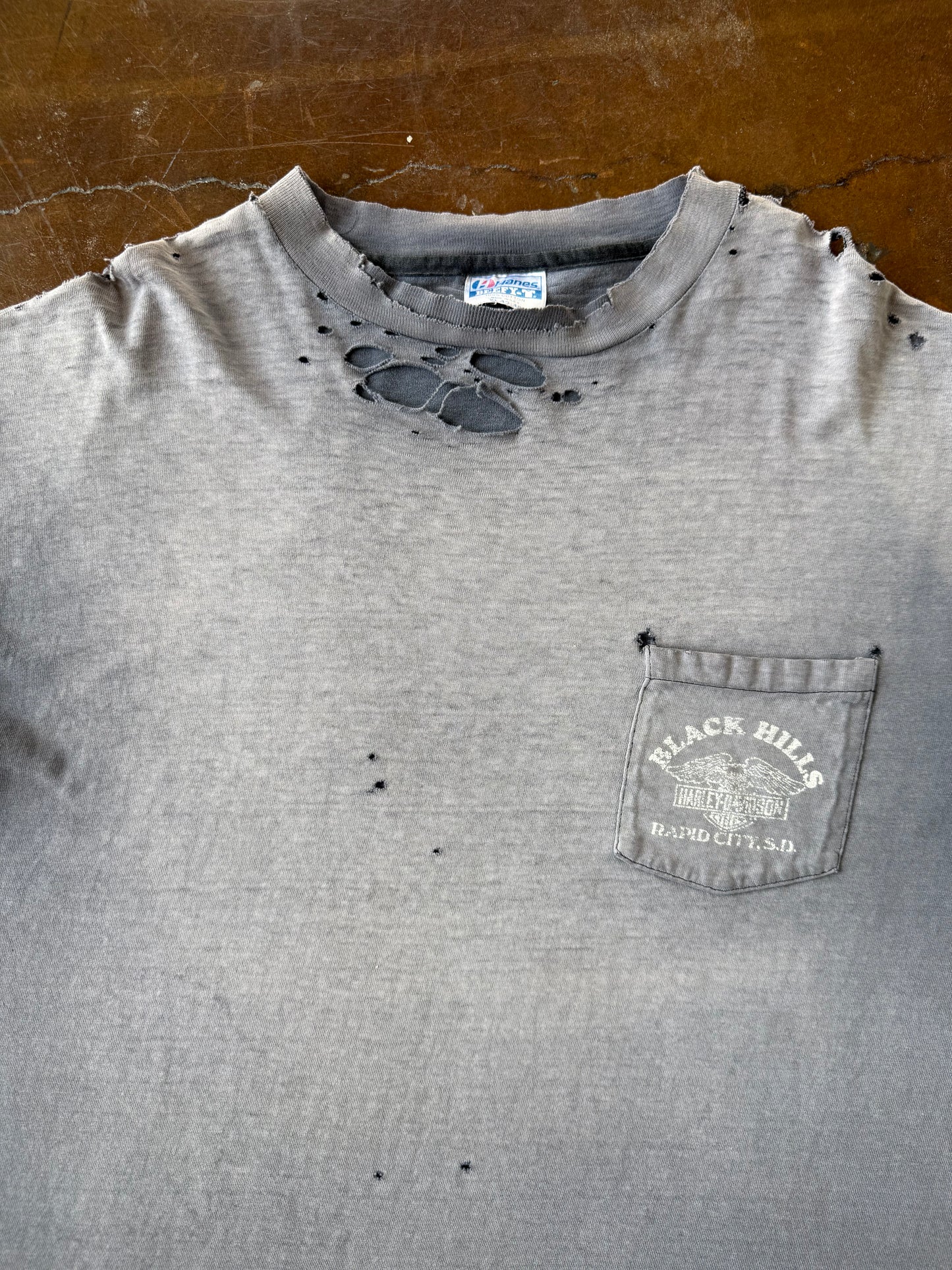 80s faded & distressed Harley Davidson "real steel" biker longsleeve shirt (XL)