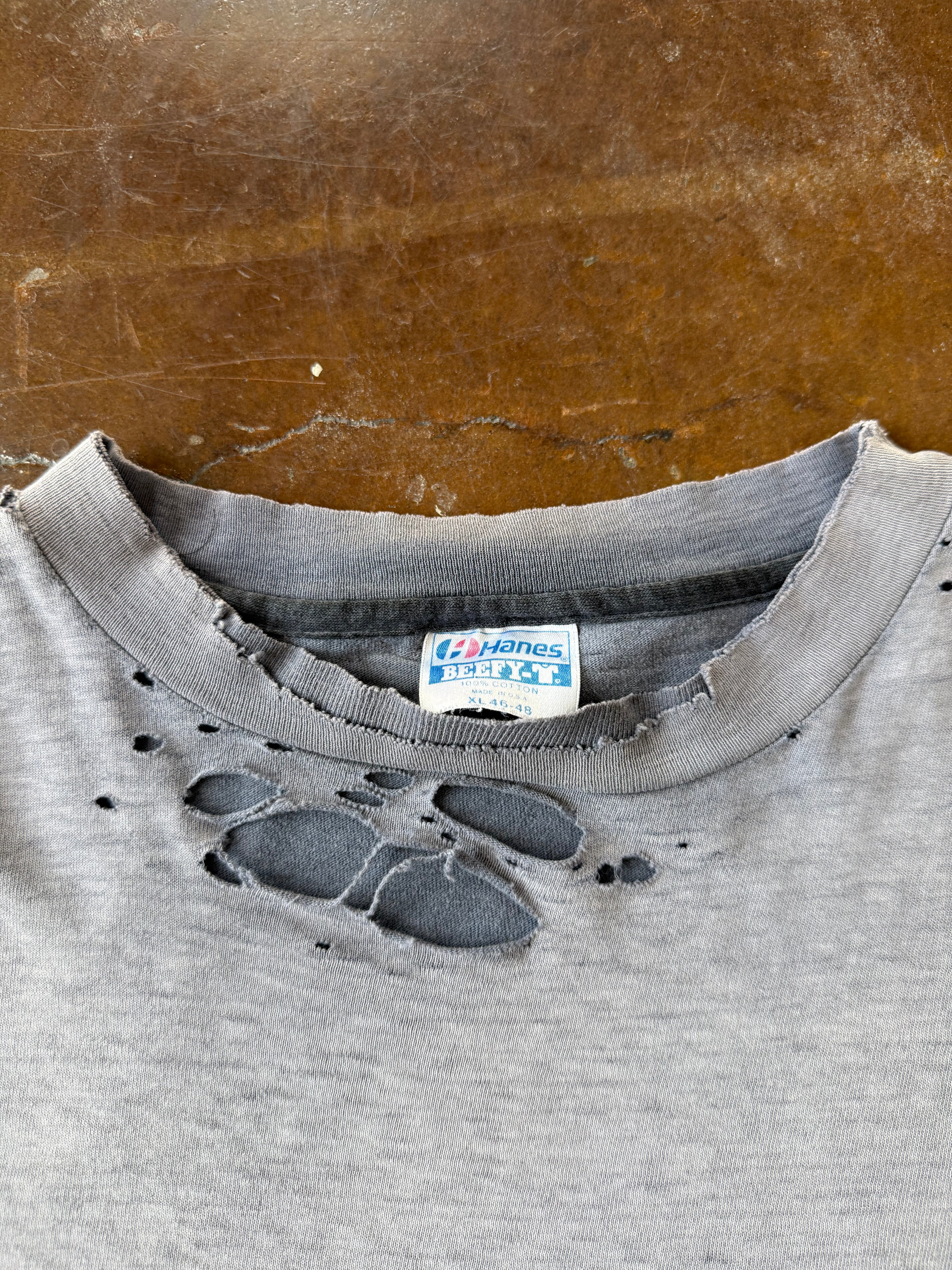 80s faded & distressed Harley Davidson "real steel" biker longsleeve shirt (XL)