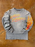 80s faded Harley Davidson "logo spellout" bikers only longsleeve shirt (MEDIUM)