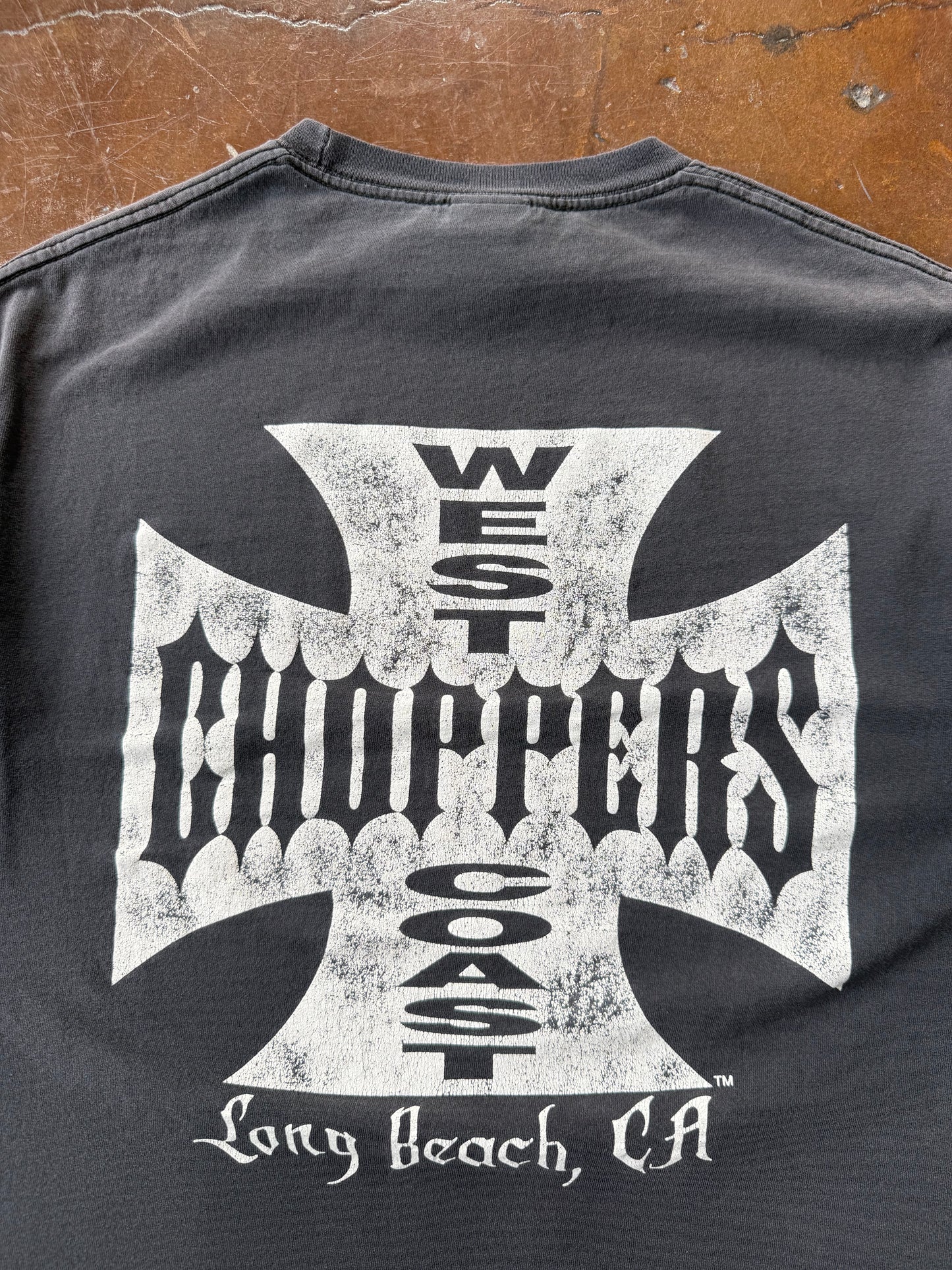 2000s West Coast Choppers "logo" biker shirt (LARGE)