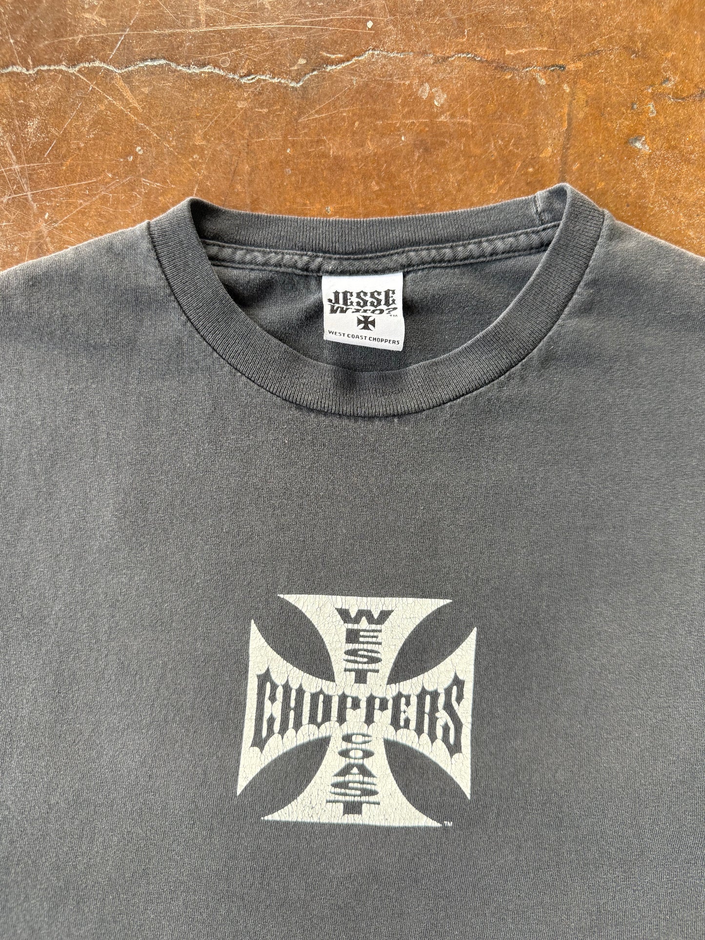 2000s West Coast Choppers "logo" biker shirt (LARGE)