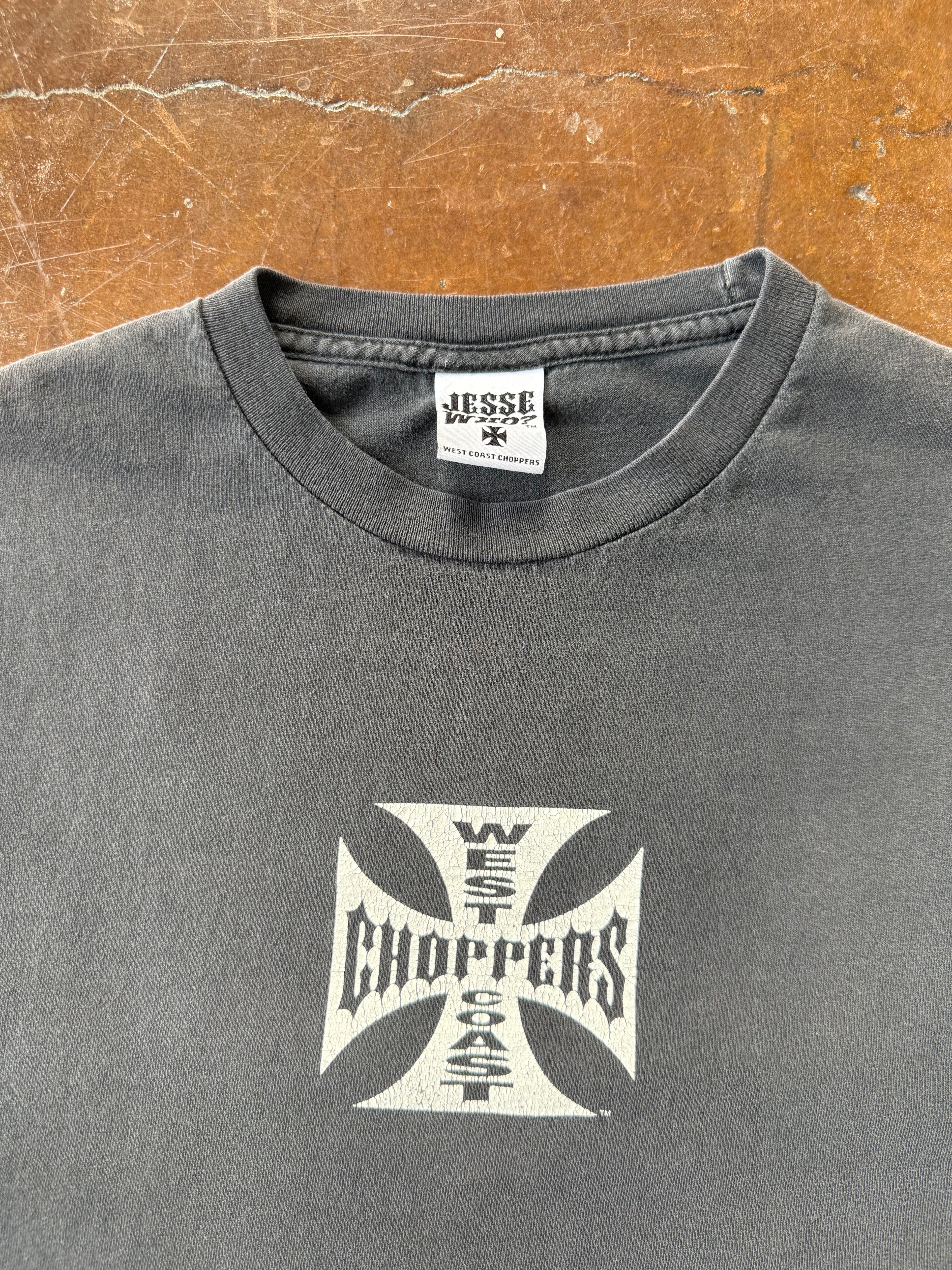 2000s West Coast Choppers "logo" biker shirt (LARGE)