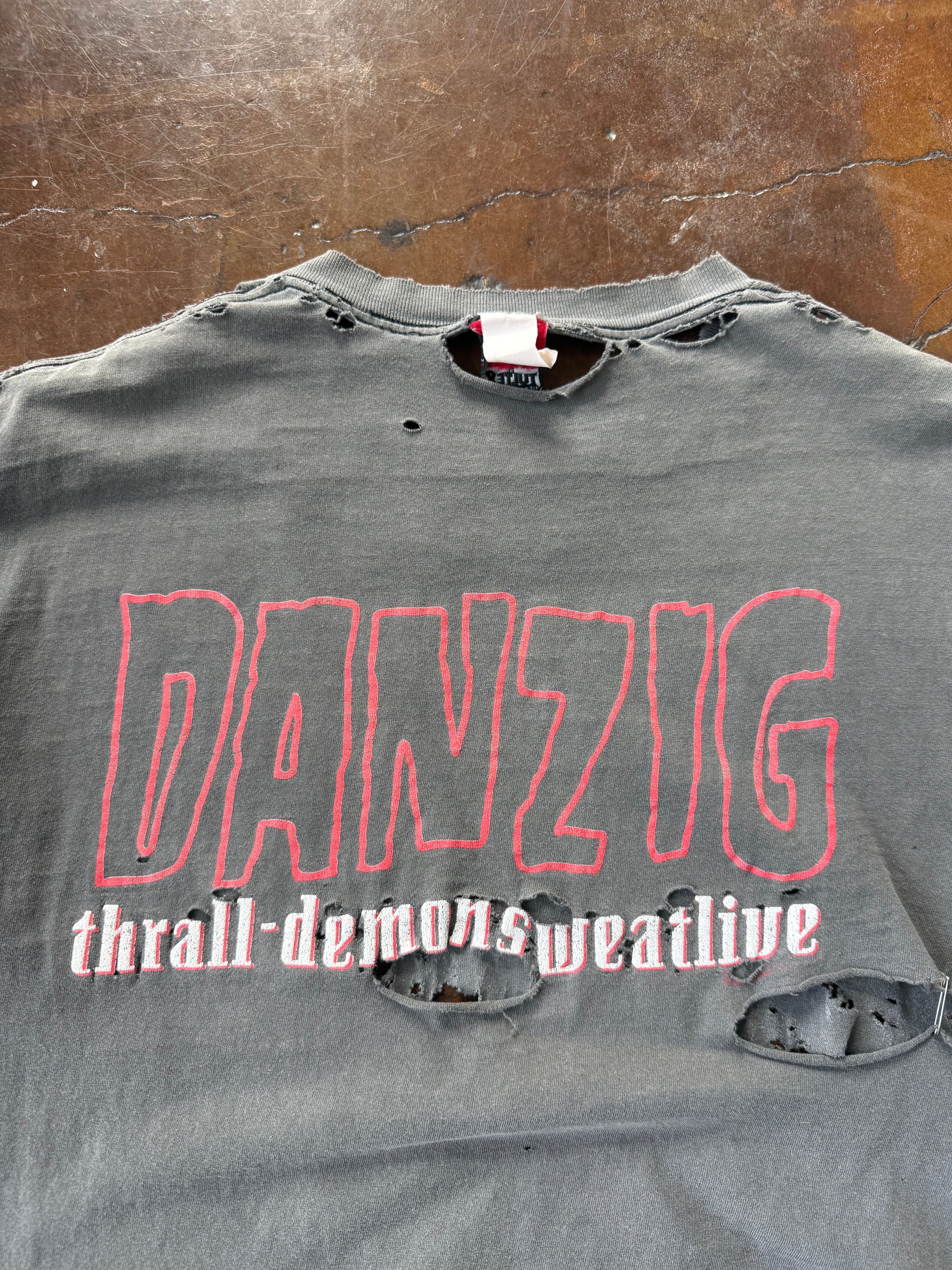90s faded & heavily distressed Danzig "thrall-demonsweatlie" band shirt (XL)