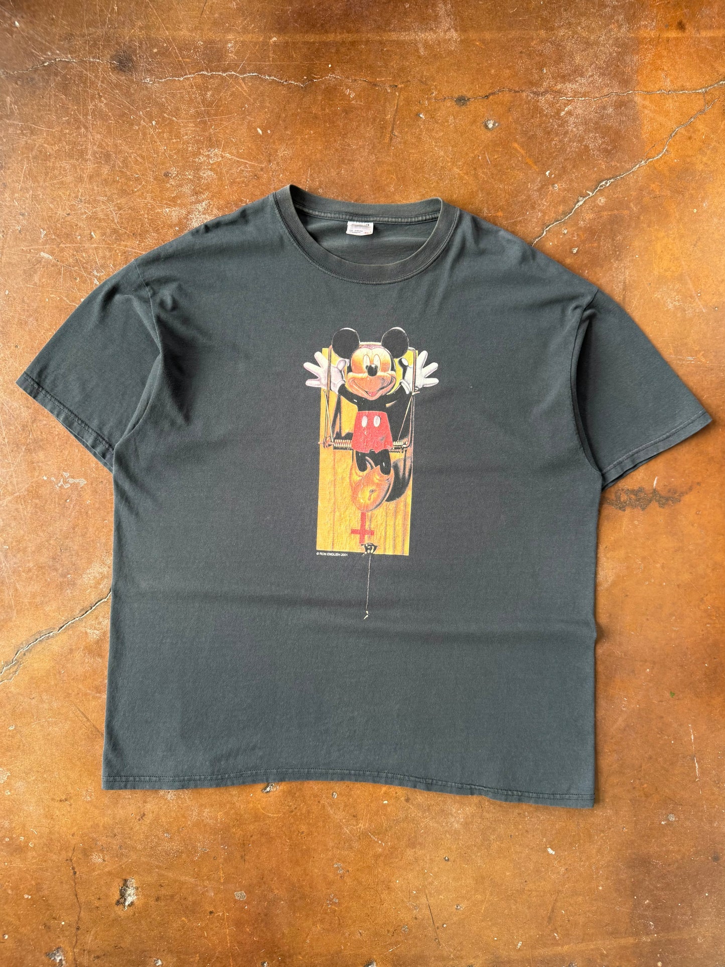 2001 Ron English "mickey mouse popaganda" art shirt (XXL)