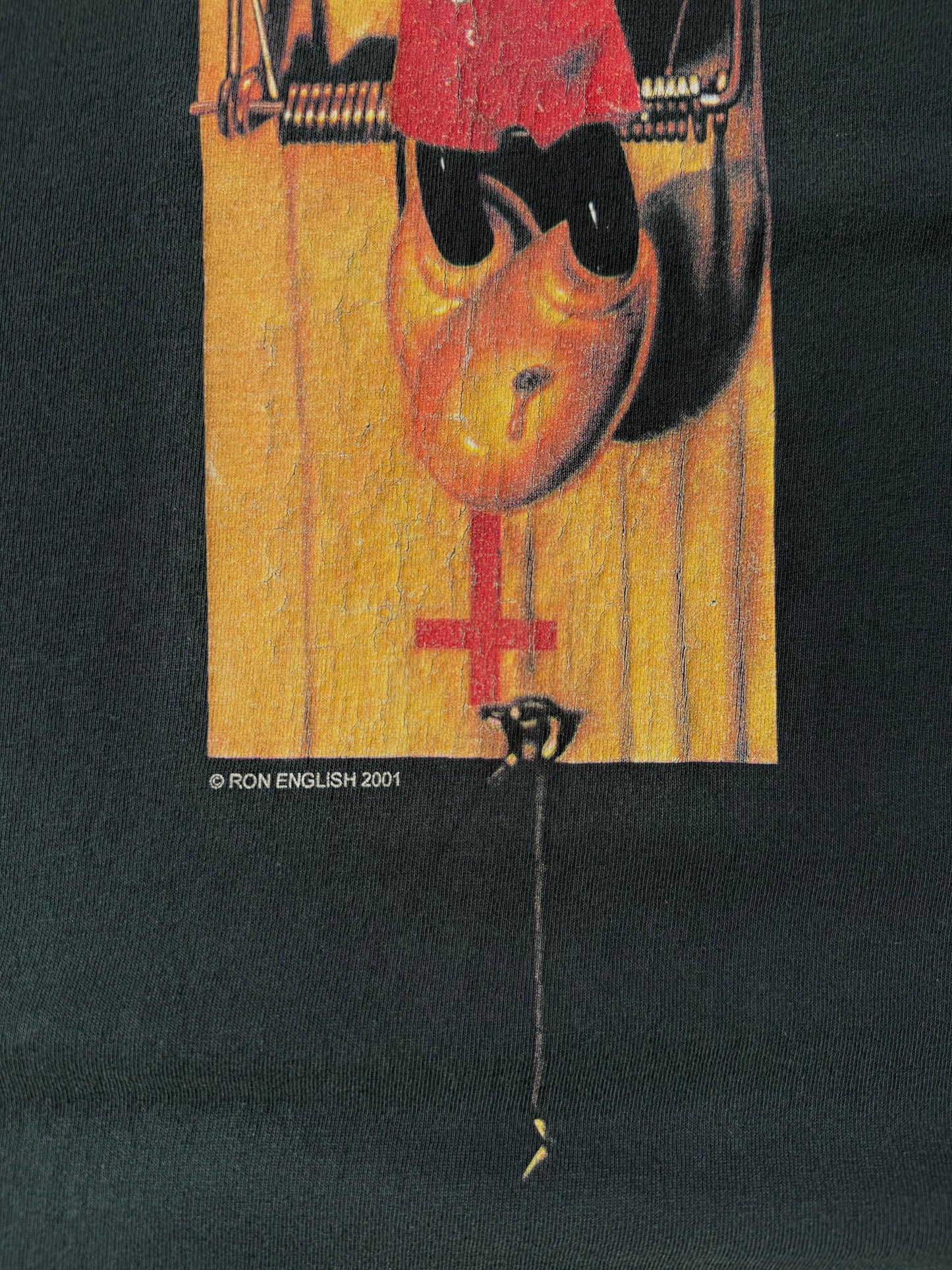 2001 Ron English "mickey mouse popaganda" art shirt (XXL)