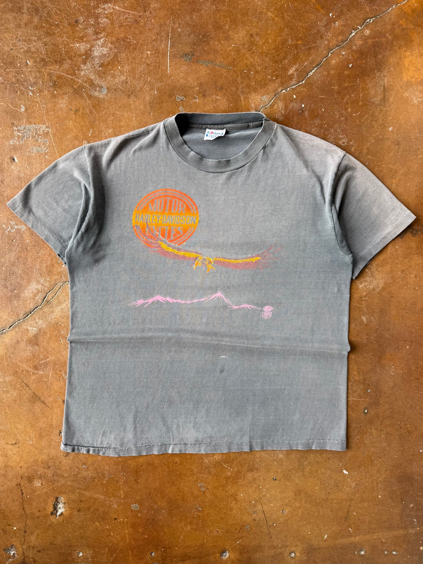 80s faded Harley Davidson "eagle flight" biker shirt (XL)