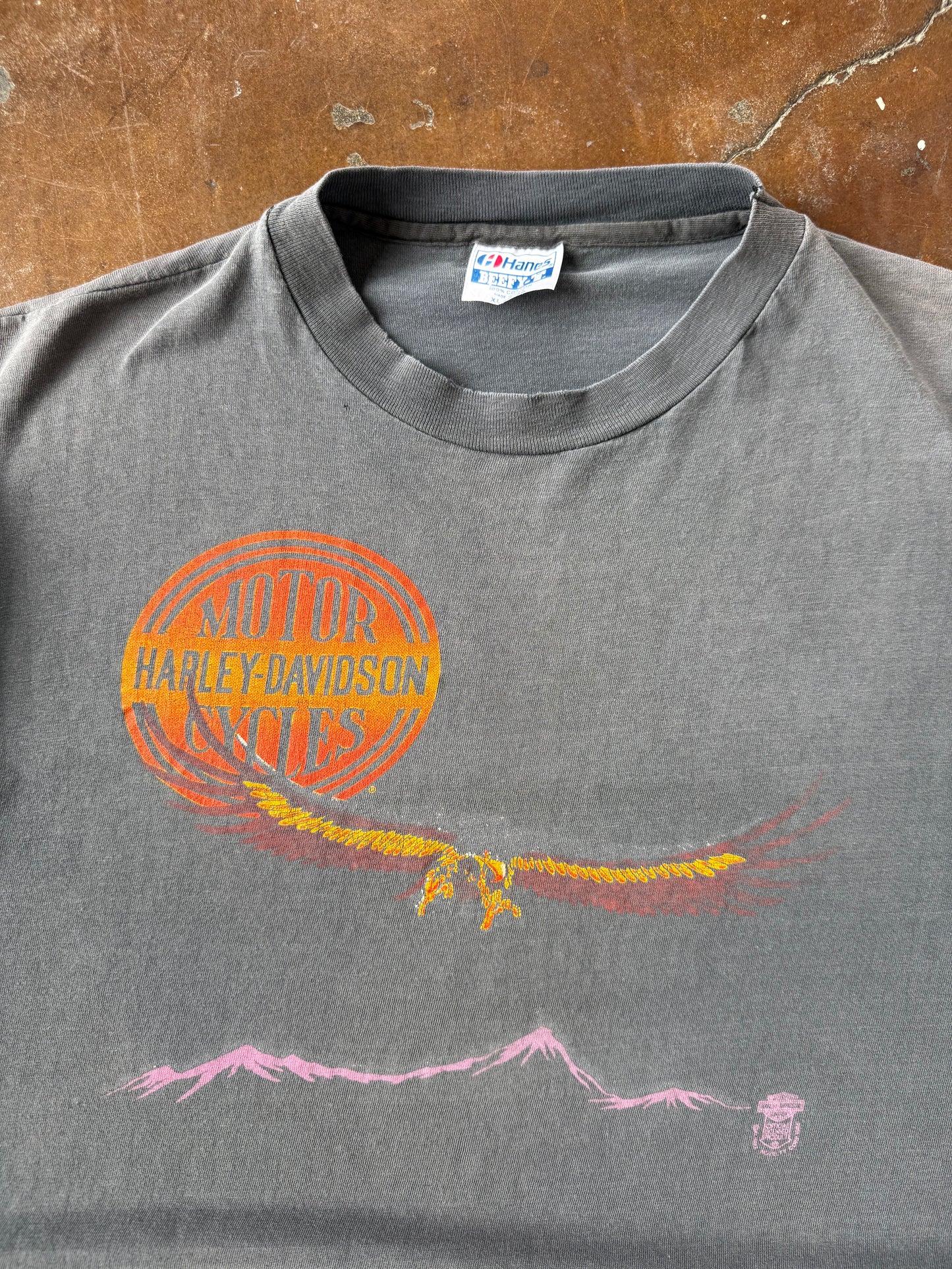 80s faded Harley Davidson "eagle flight" biker shirt (XL)