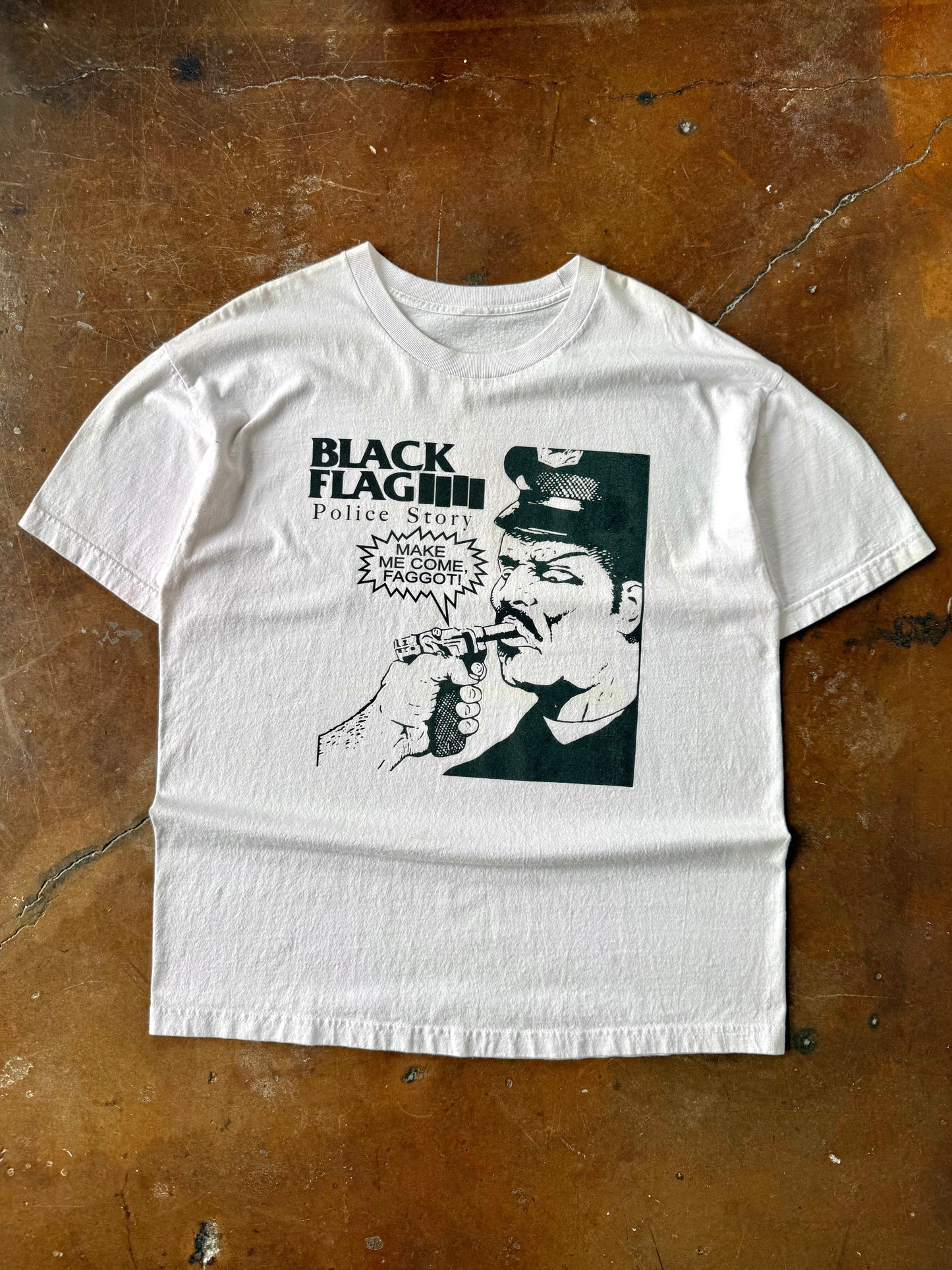 90s Black Flag "police story" band shirt (XL)