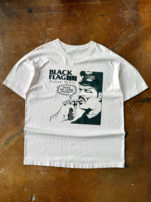 90s Black Flag "police story" band shirt (XL)