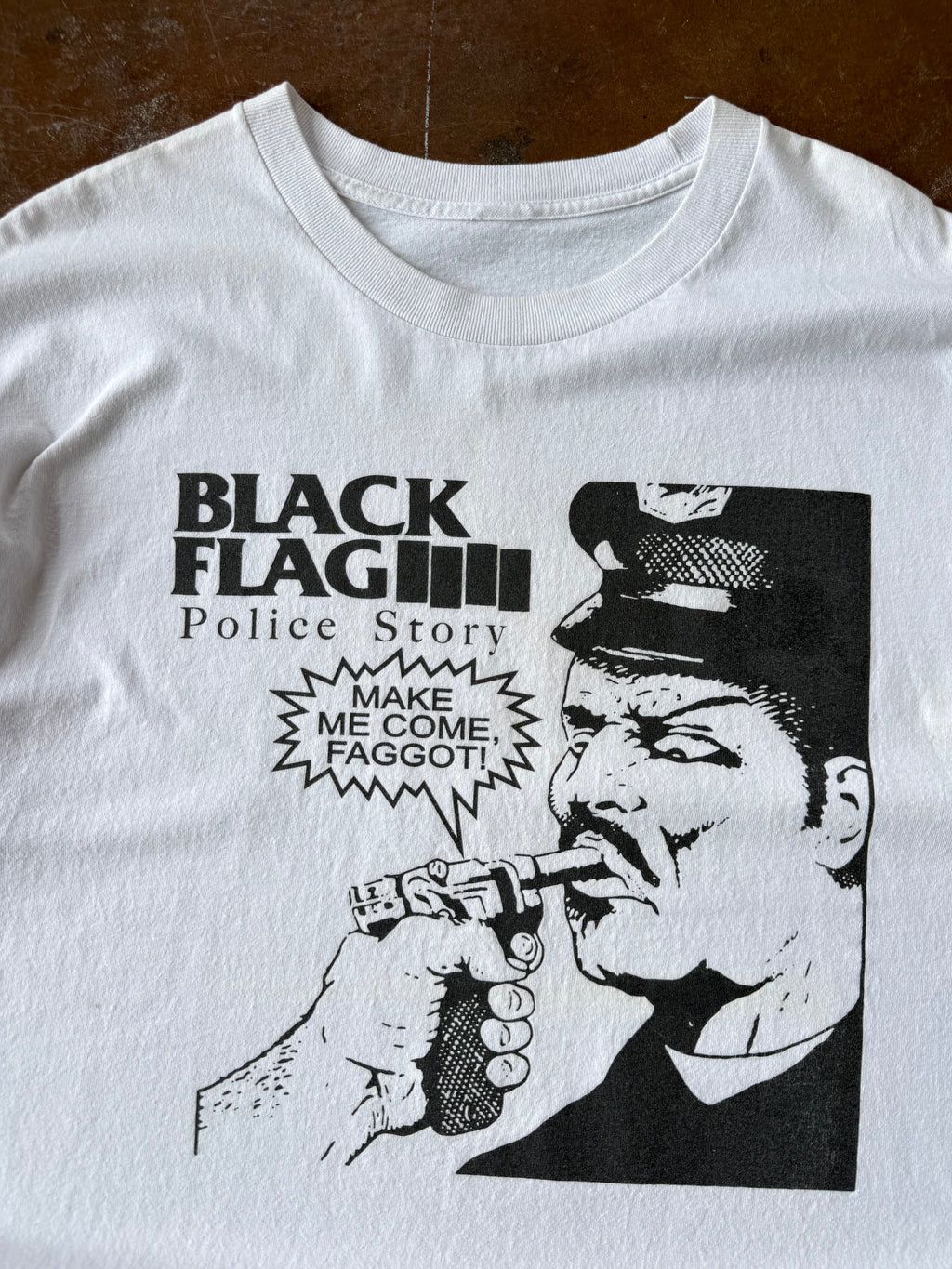 90s Black Flag "police story" band shirt (XL)