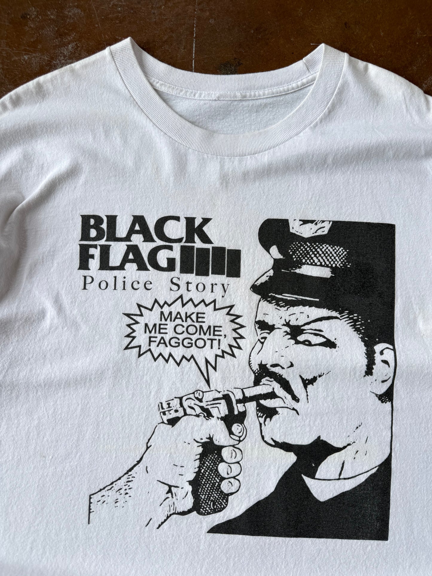90s Black Flag "police story" band shirt (XL)