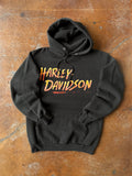 1987 Harley Davidson "logo spellout" pullover hoodie (MEDIUM)