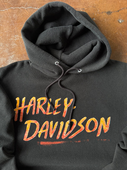 1987 Harley Davidson "logo spellout" pullover hoodie (MEDIUM)