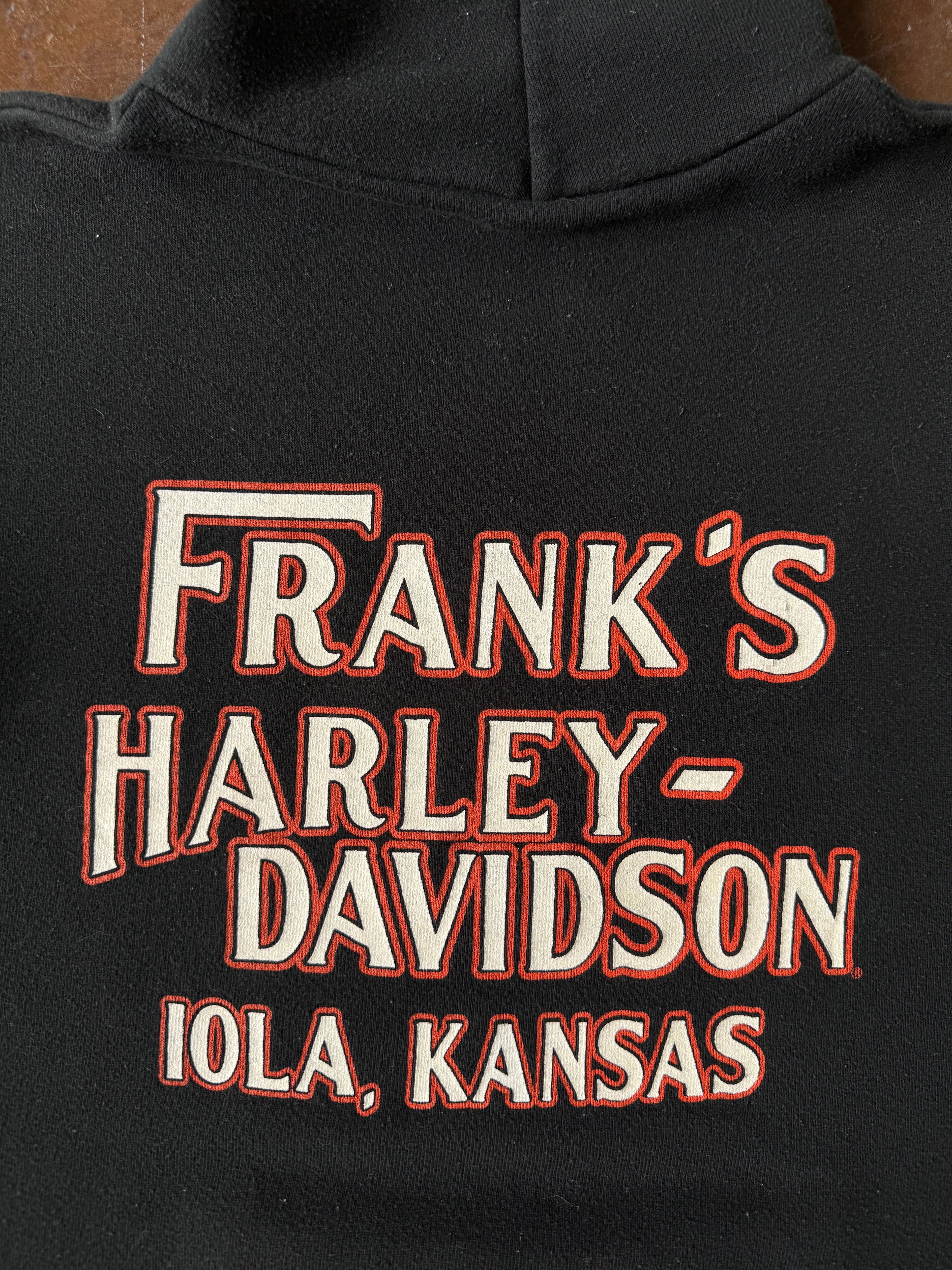 1987 Harley Davidson "logo spellout" pullover hoodie (MEDIUM)