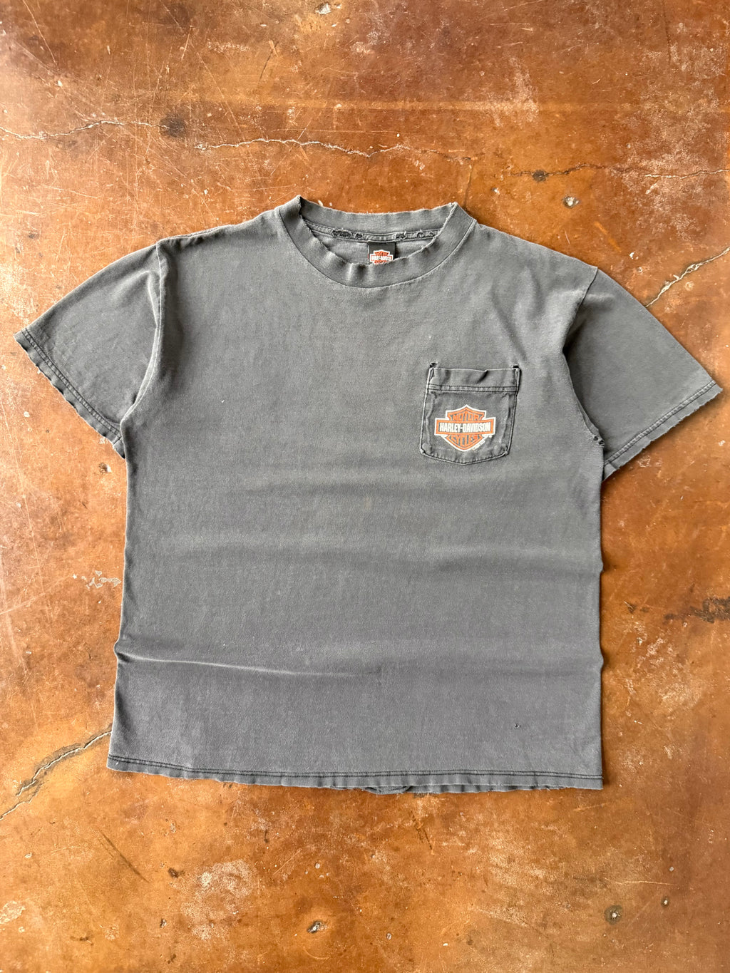 1998 faded & lightly distressed Harley Davidson "classic logo" pocket shirt (XL)