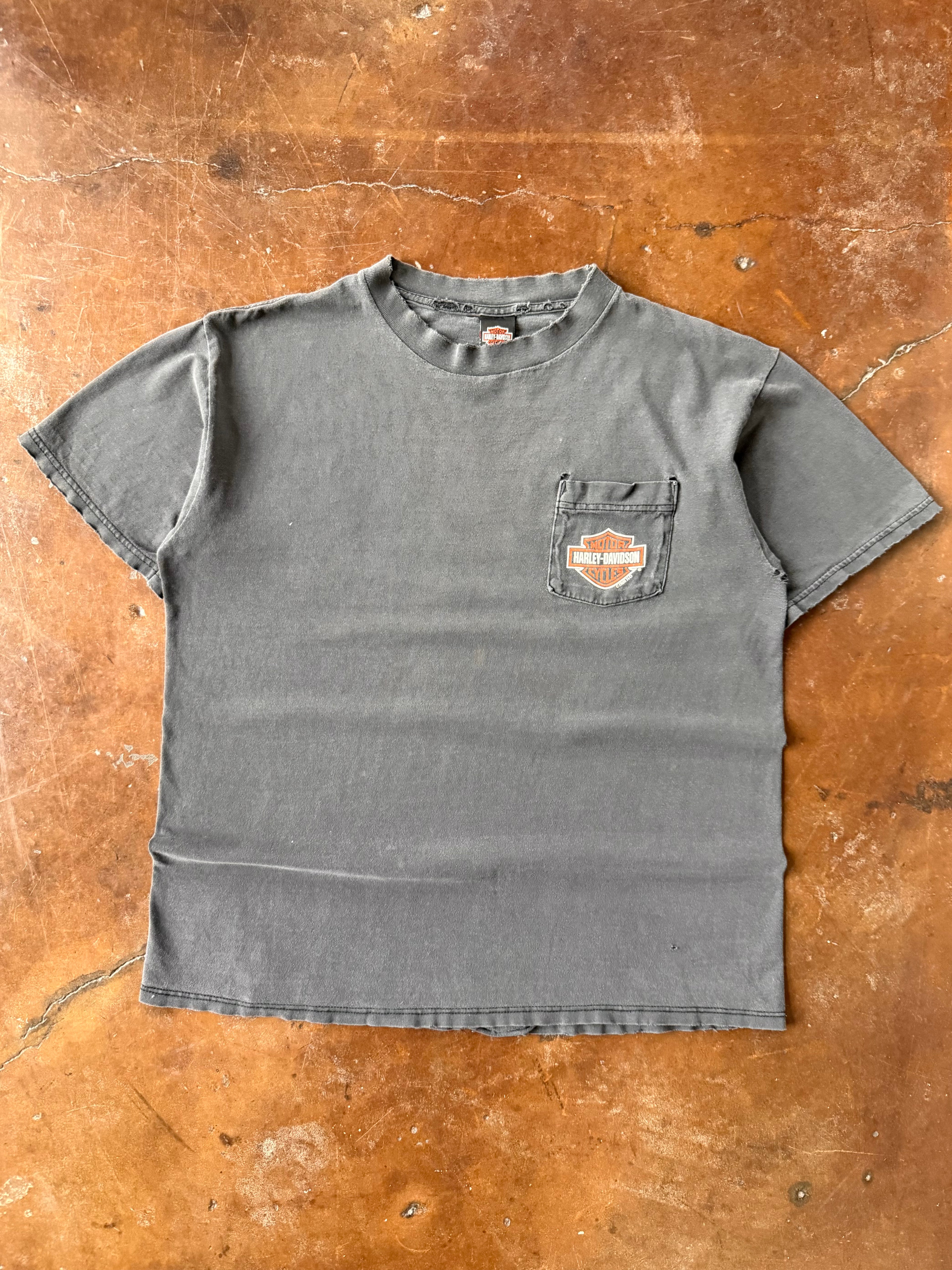 1998 faded & lightly distressed Harley Davidson "classic logo" pocket shirt (XL)