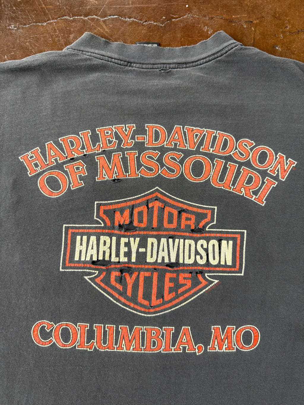 1998 faded & lightly distressed Harley Davidson "classic logo" pocket shirt (XL)
