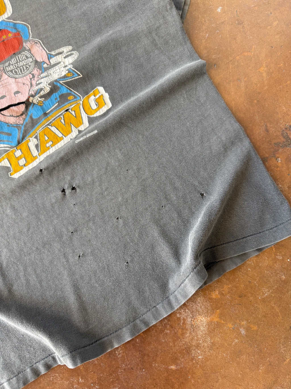 80s faded Harley Davidson "road hawg" shirt (LARGE)