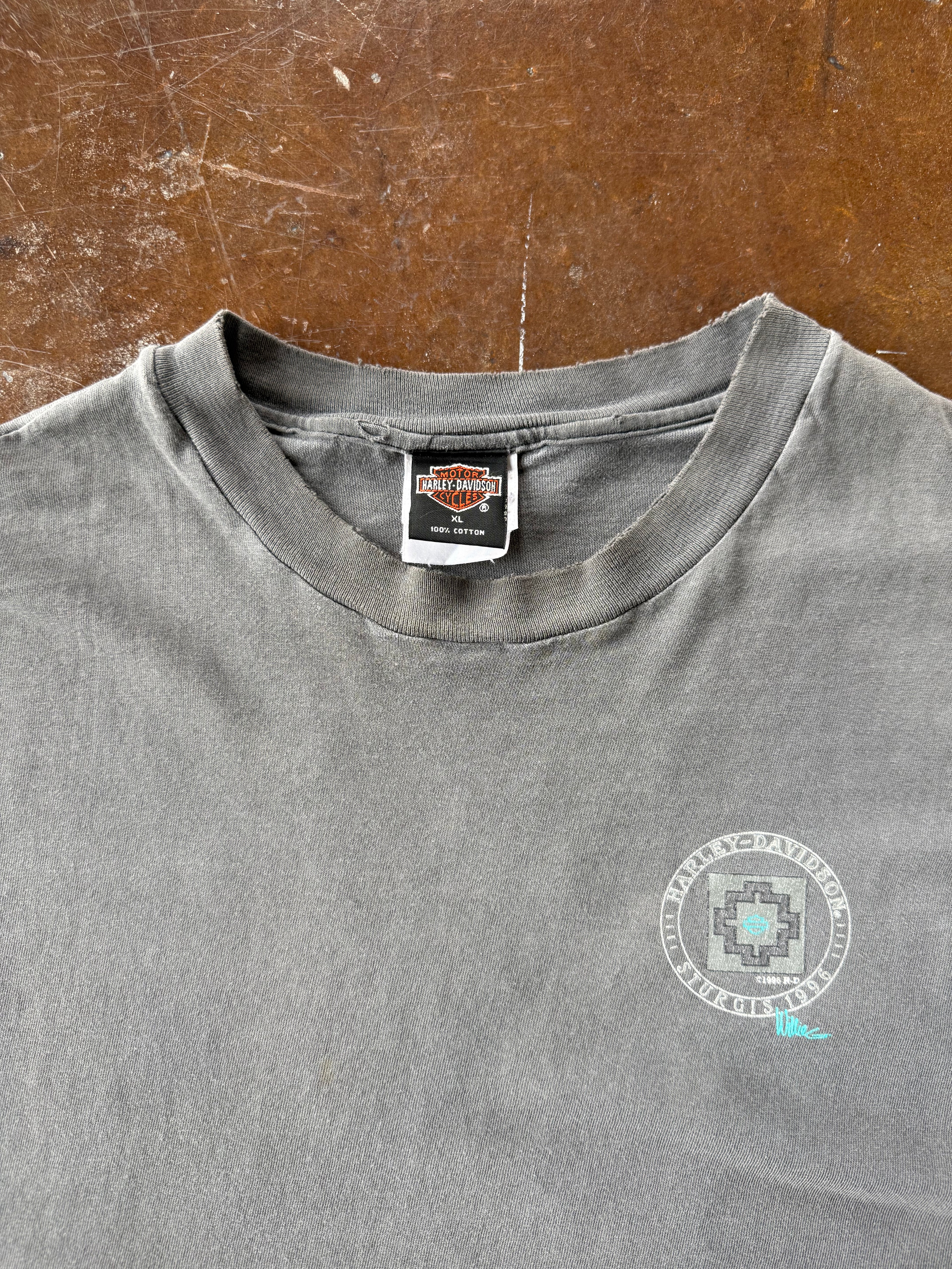 1996 faded & lightly distressed Harley Davidson "willie g" biker shirt (XL)