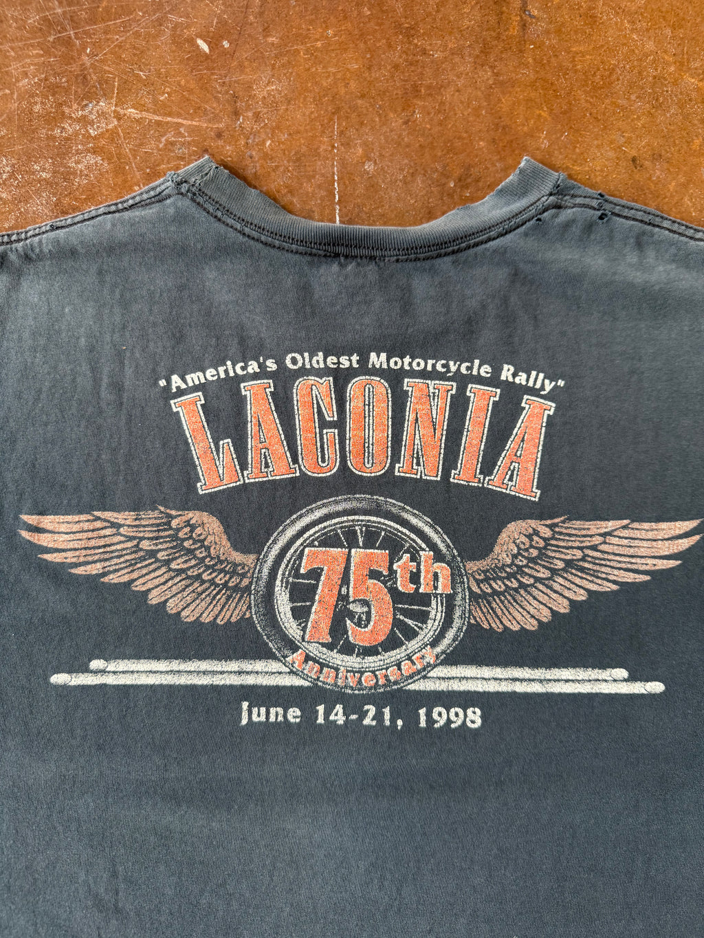 1998 Laconia Motorcycle Rally biker cutoff shirt (LARGE)