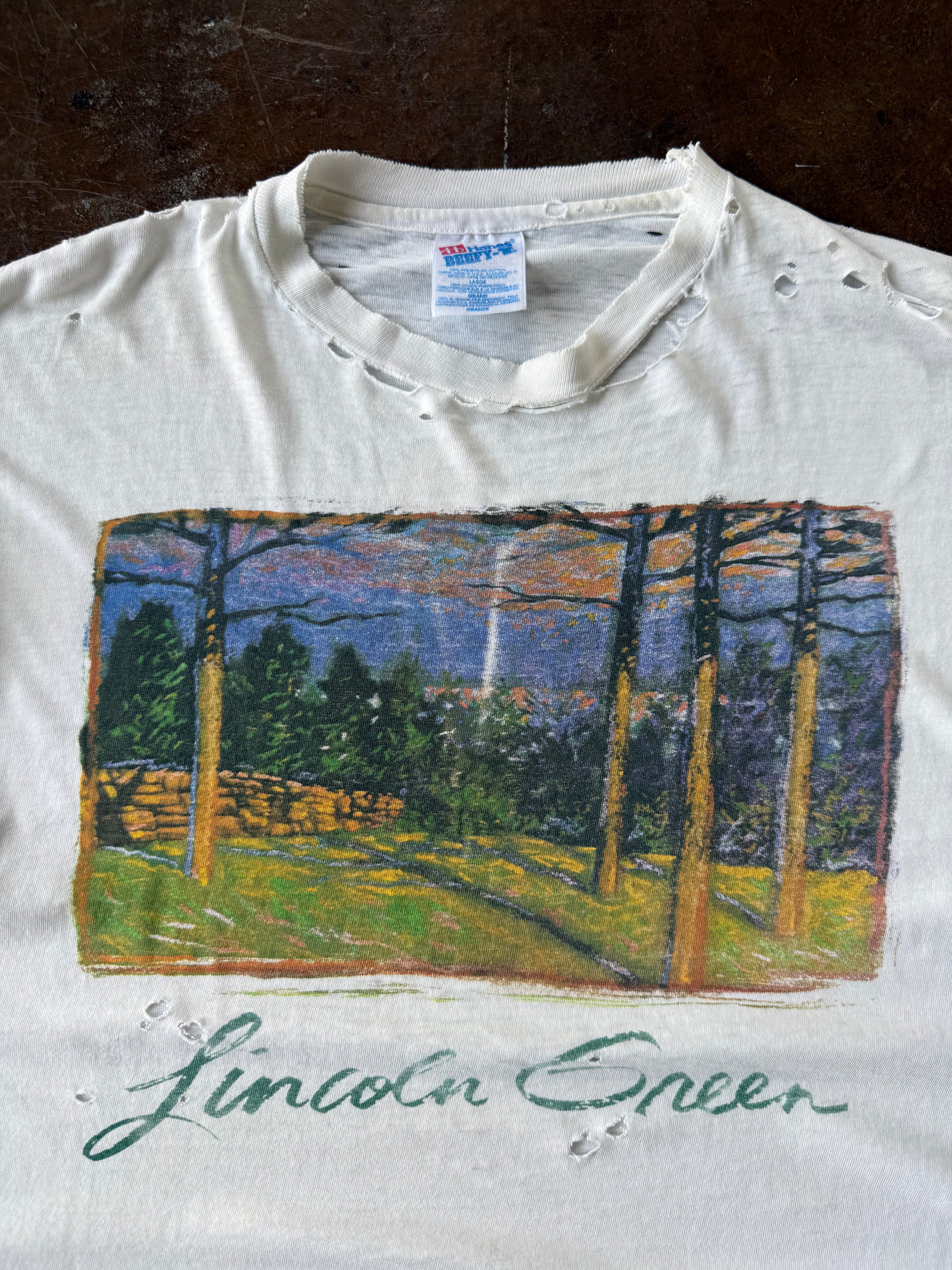 90s distressed Claude Monet "lincoln green" art shirt (LARGE)