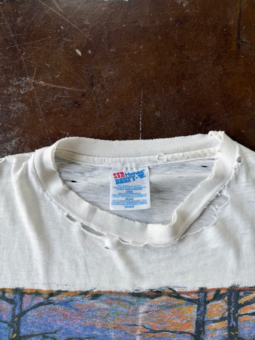 90s distressed Claude Monet "lincoln green" art shirt (LARGE)