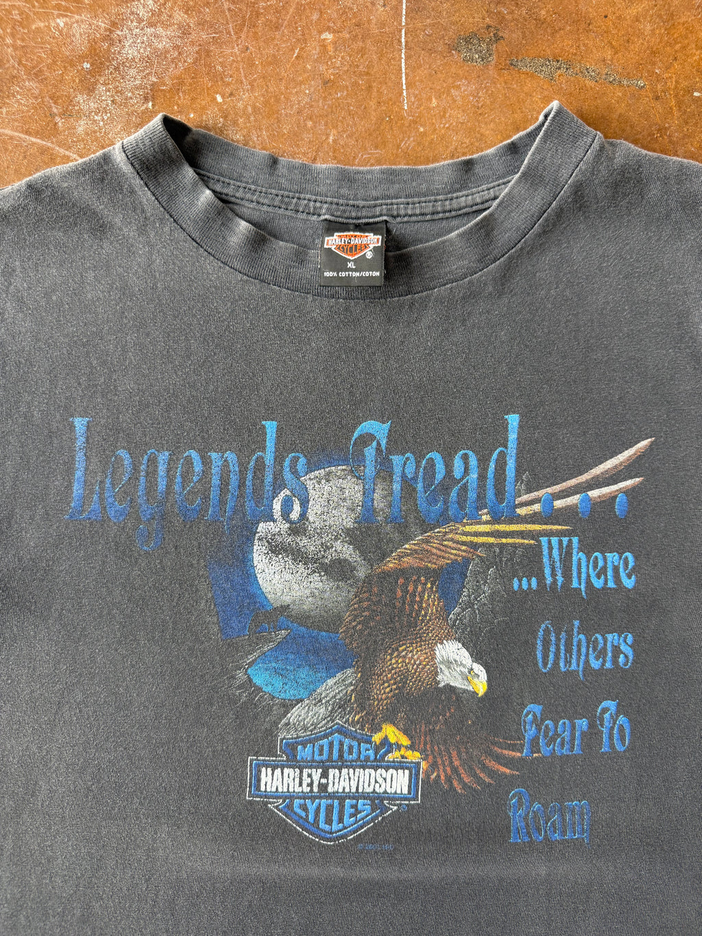 2000s Harley Davidson "legends tread..." biker shirt (XL)