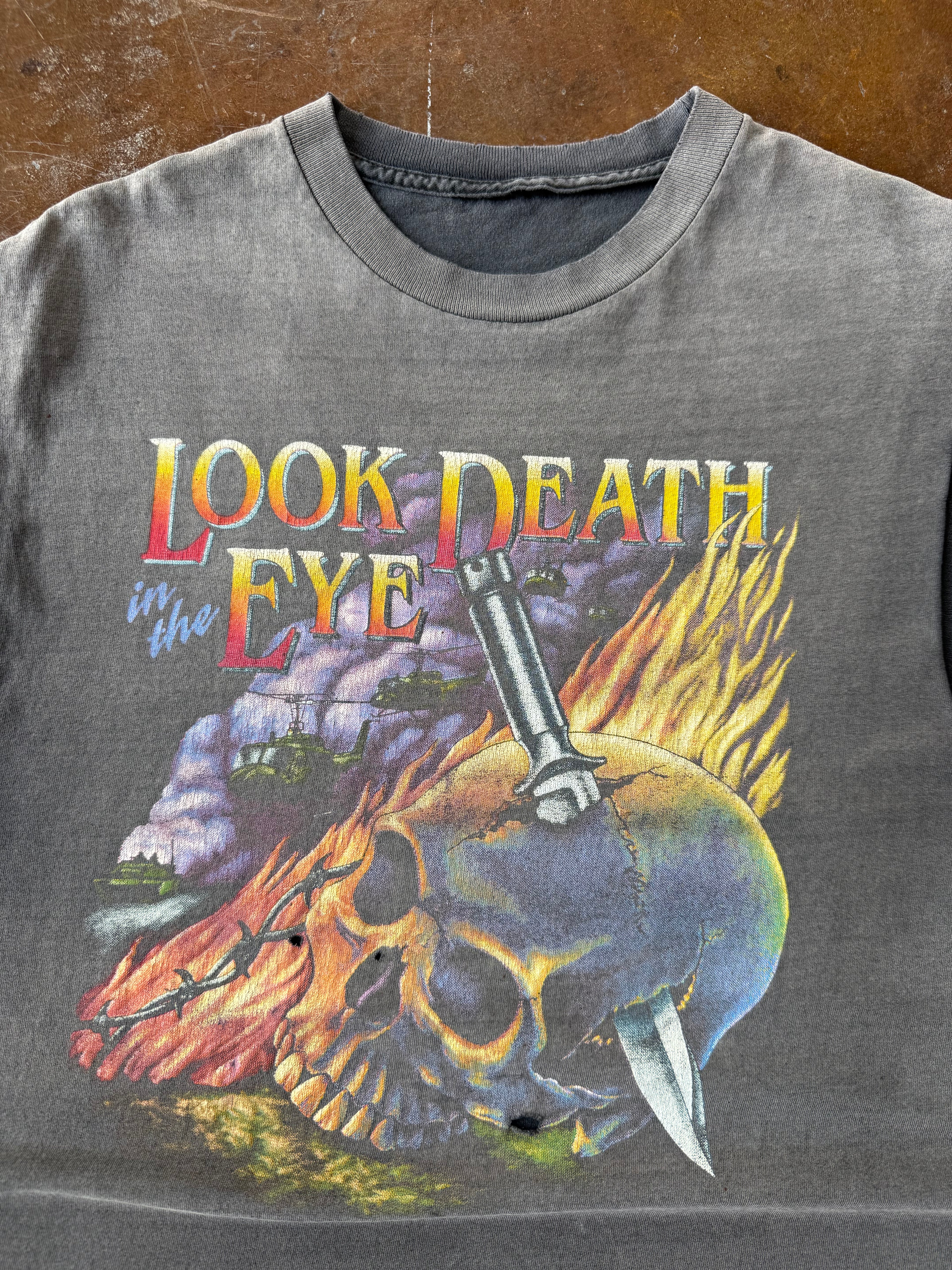 90s faded Redeye Choppers "look death in the eye" cut-off shirt (LARGE)
