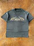 2000s lightly faded Harley Davidson "winged bat logo" biker shirt (LARGE)