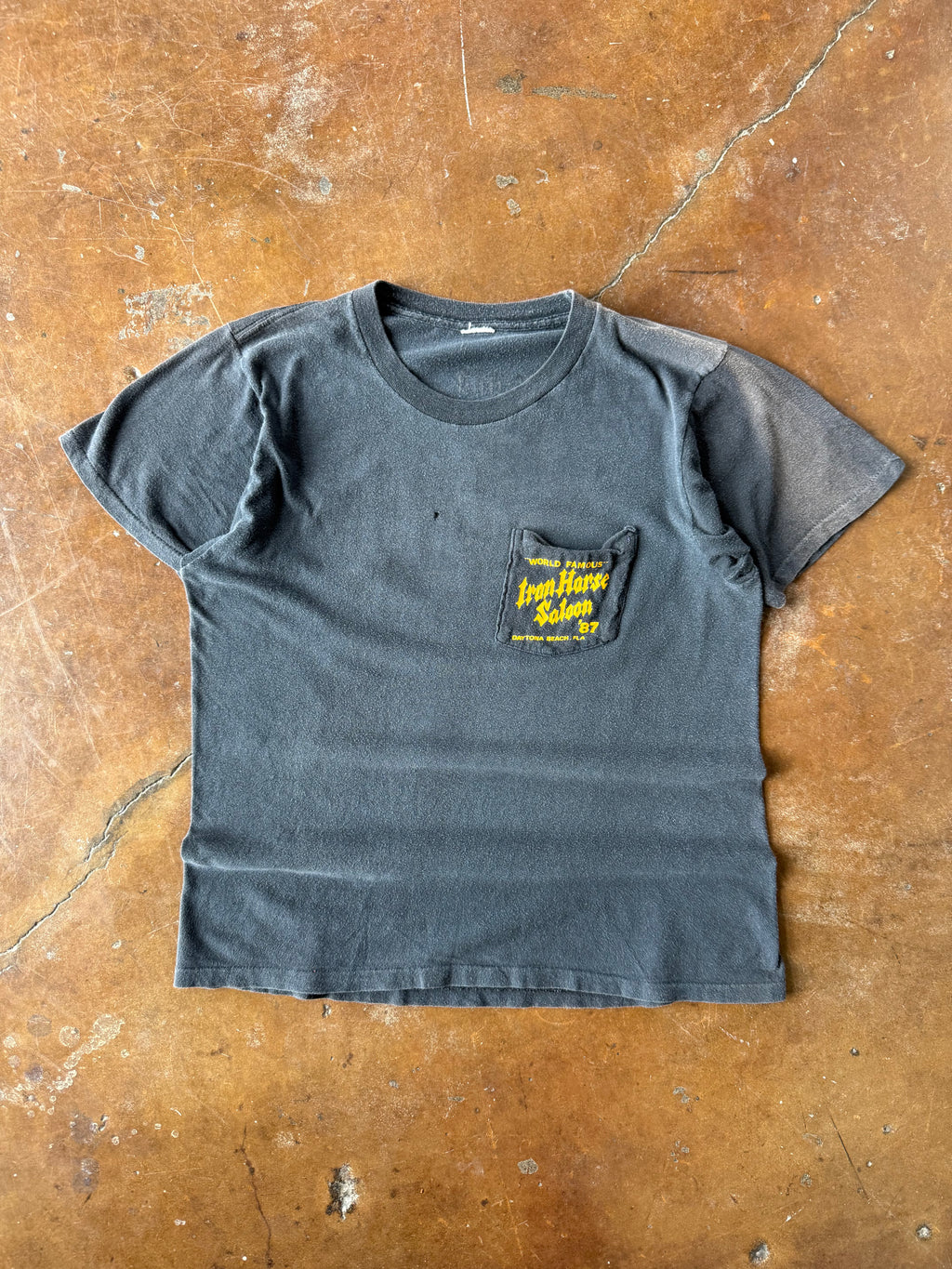 1987 Iron Horse Saloon "wizard biker" pocket shirt (LARGE)