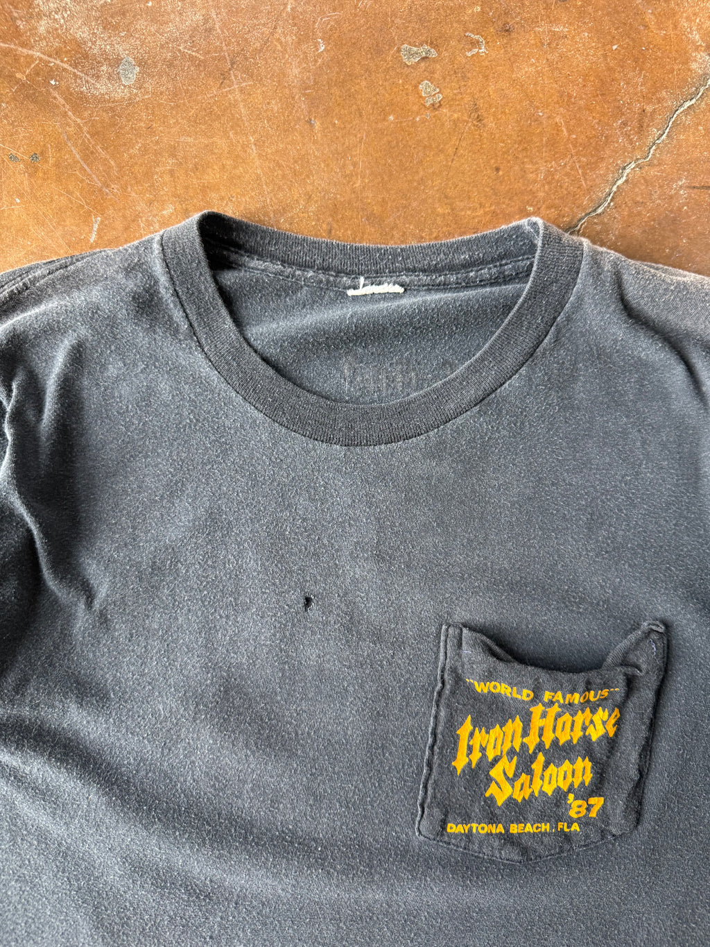 1987 Iron Horse Saloon "wizard biker" pocket shirt (LARGE)