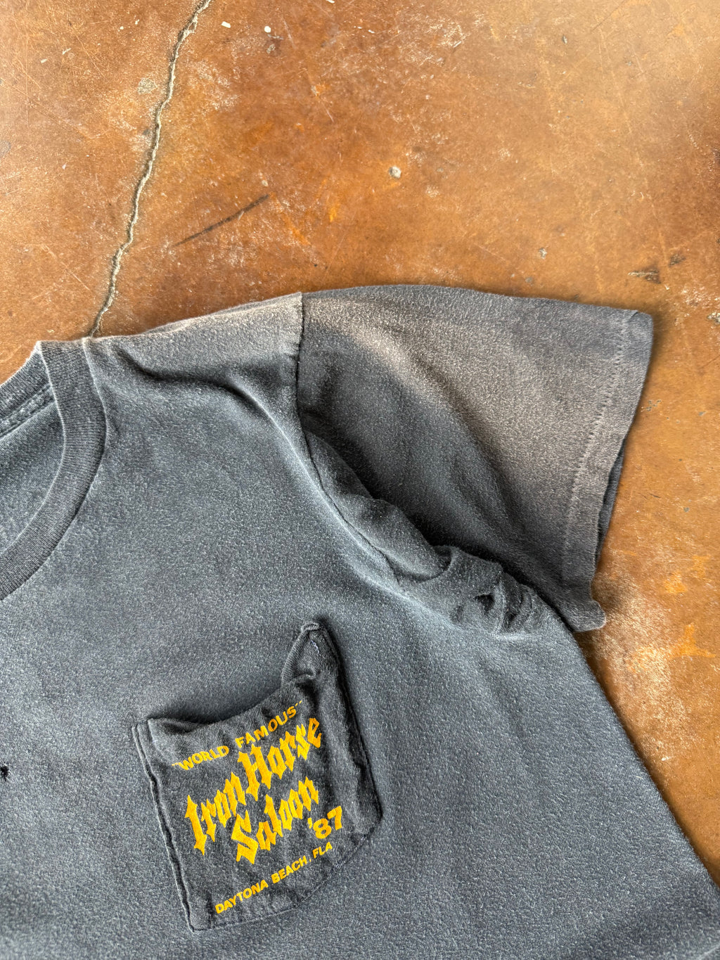1987 Iron Horse Saloon "wizard biker" pocket shirt (LARGE)