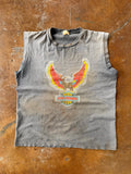 70s faded Harley Davidson "multi-color eagle" biker tank top shirt (LARGE)