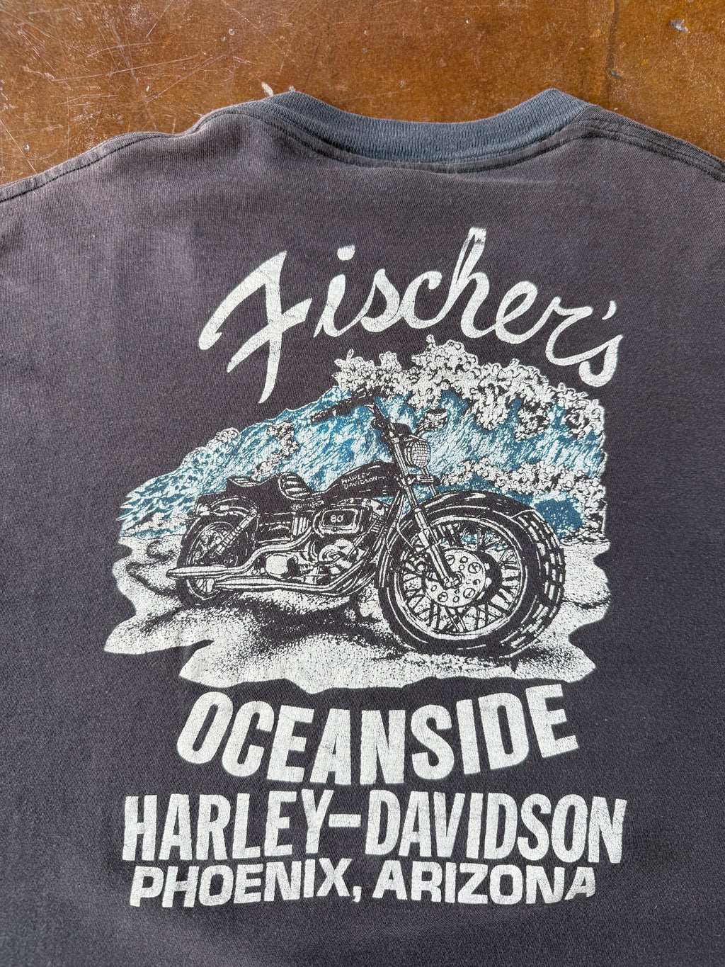 80s faded Harley Davidson "1 logo" biker shirt (XL)