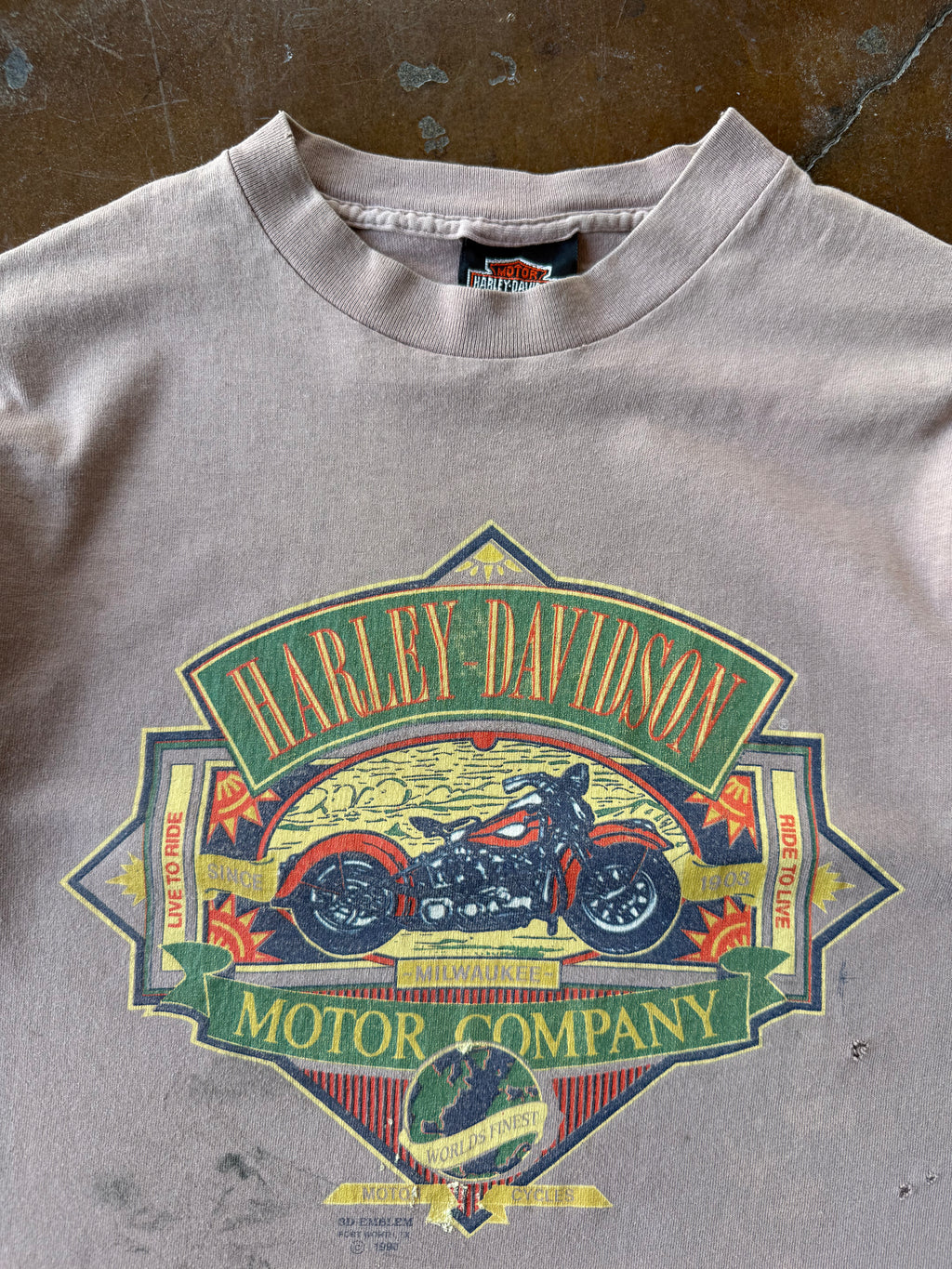 1990 Harley Davidson 3D emblem biker shirt (MEDIUM)