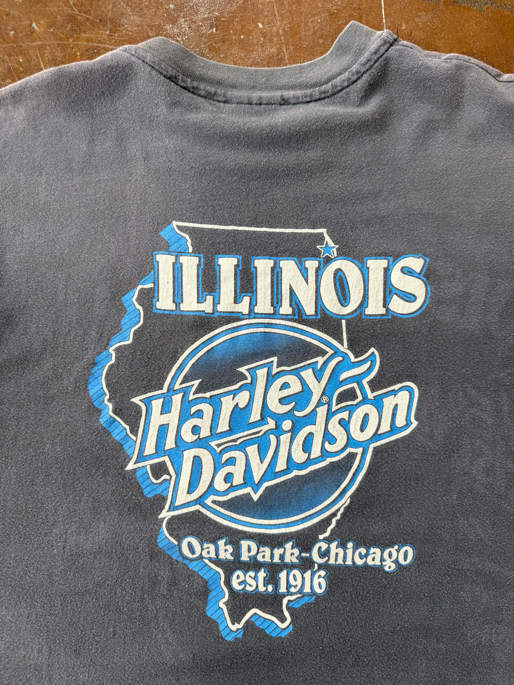 80s faded Harley Davidson "Illinois state" biker shirt (XL)