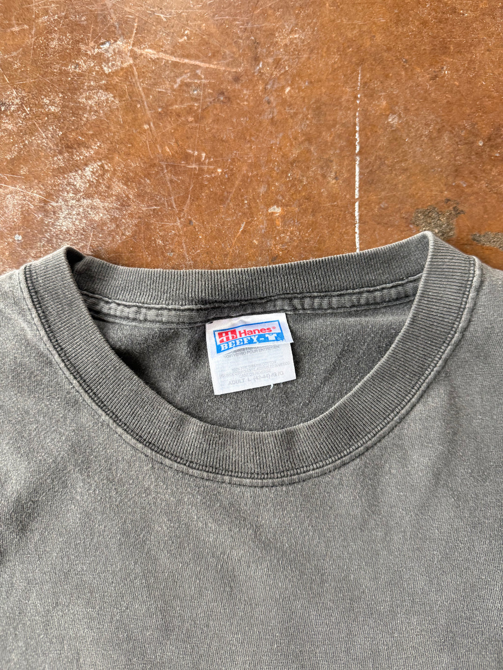 90s faded Biker Hog "nothin fancy" pocket shirt (LARGE)