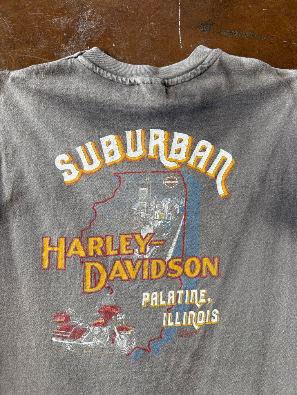 80s faded Harley Davidson "chrome emblem" biker shirt (LARGE)