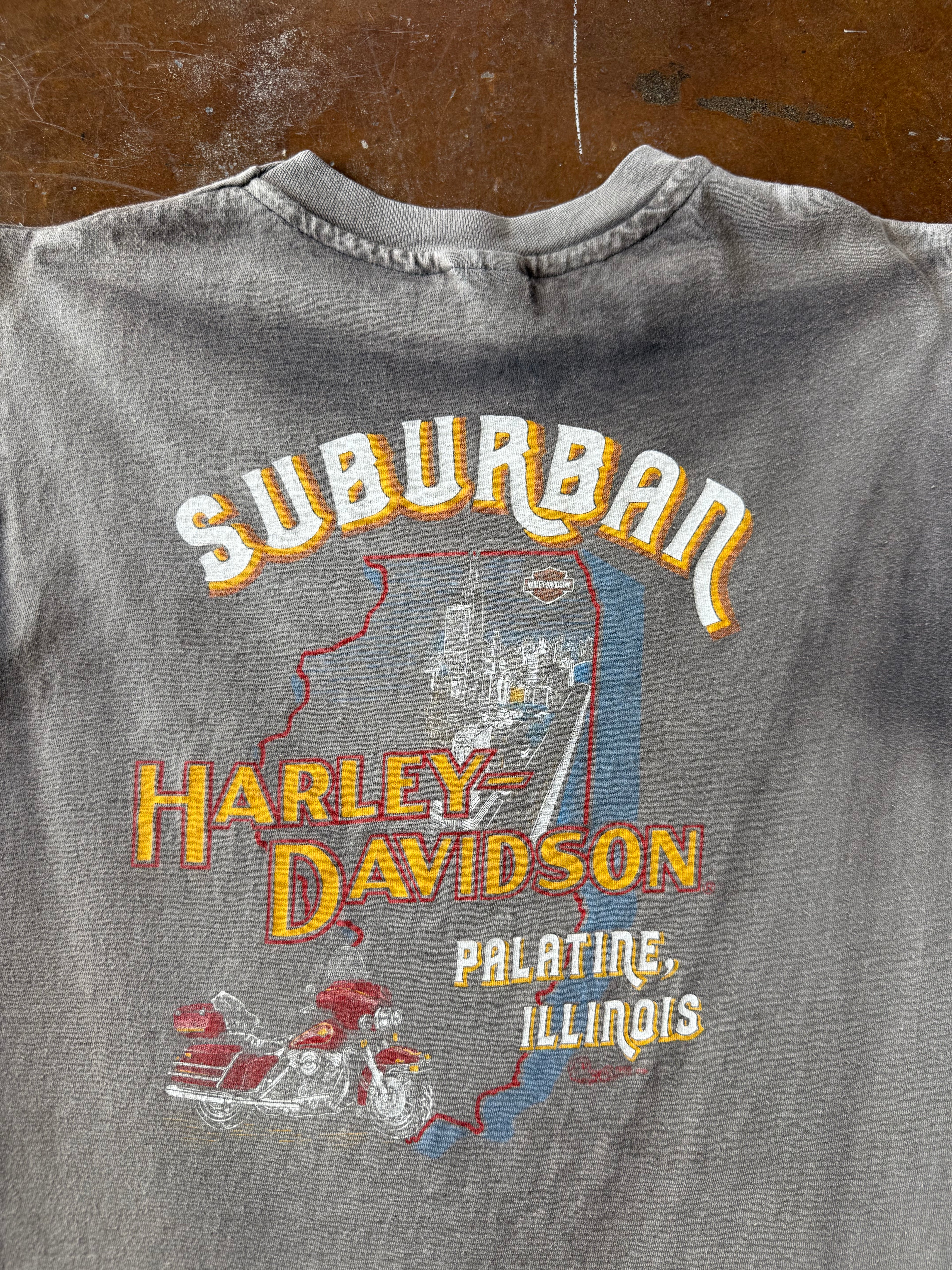 80s faded Harley Davidson "chrome emblem" biker shirt (LARGE)