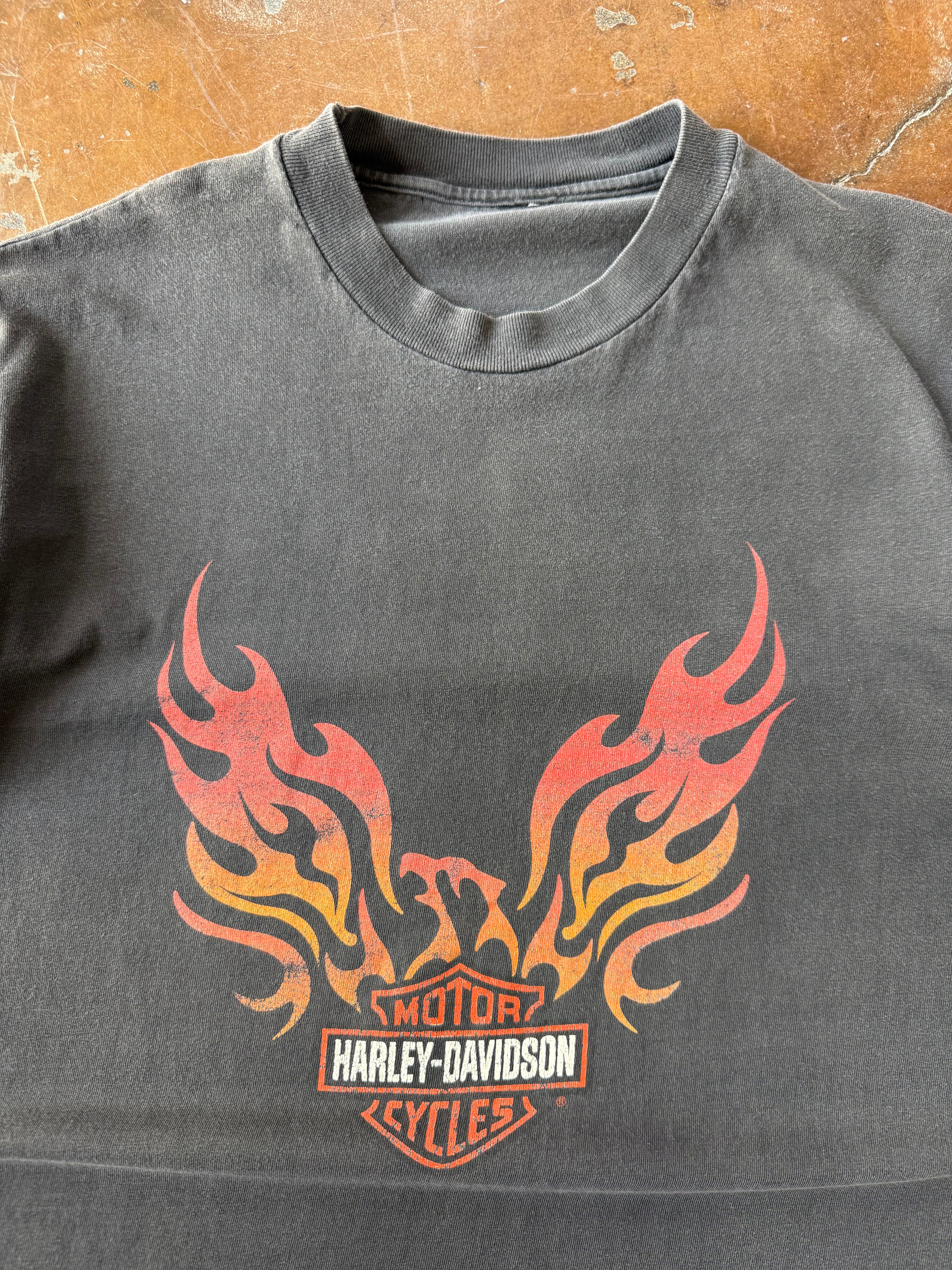 1998 Harley Davidson "flame eagle" biker shirt (MEDIUM)