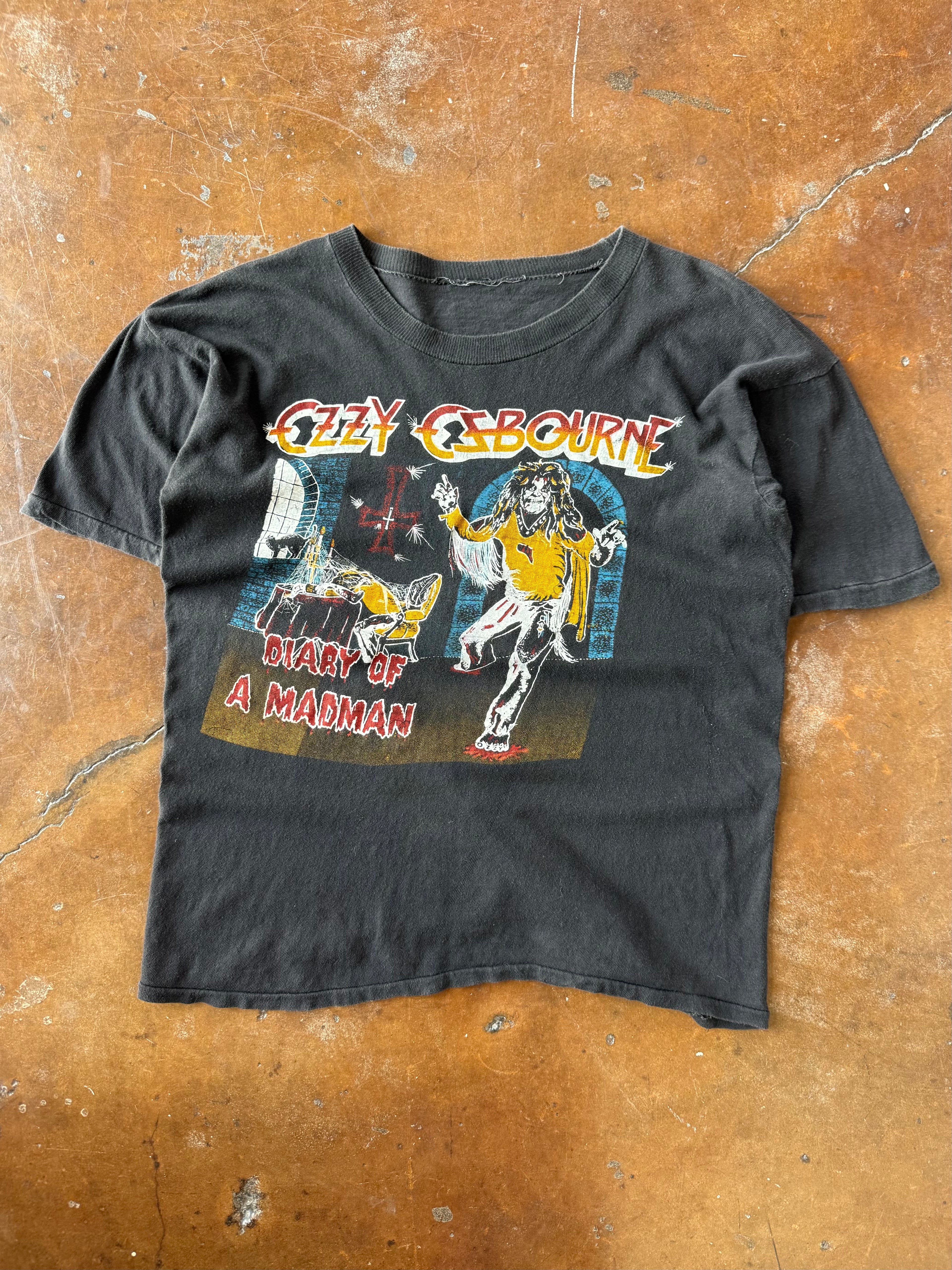 80s Ozzy Ozbourne "Diary of a Madman" band shirt (LARGE)