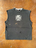 2000s distressed West Coast Choppers "long beach" cut-off shirt (XL)