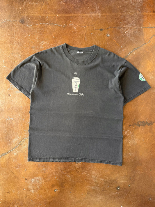 2000s Starbucks "silk or milk" promo shirt (LARGE)