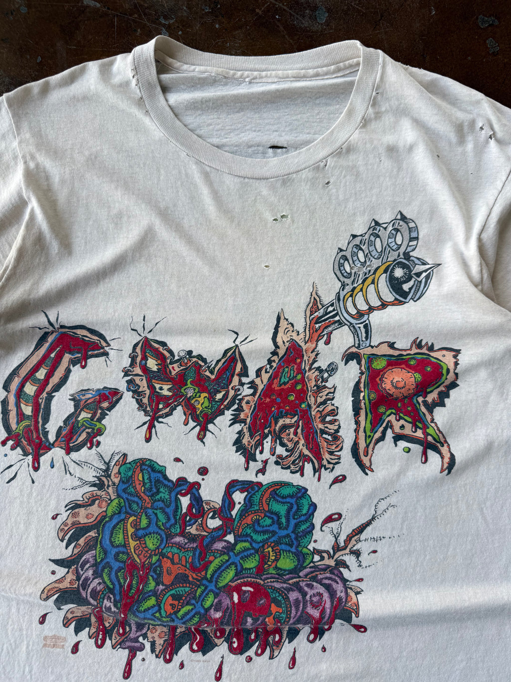 1992 lightly distressed Gwar "they dont come to your town" band shirt (LARGE)
